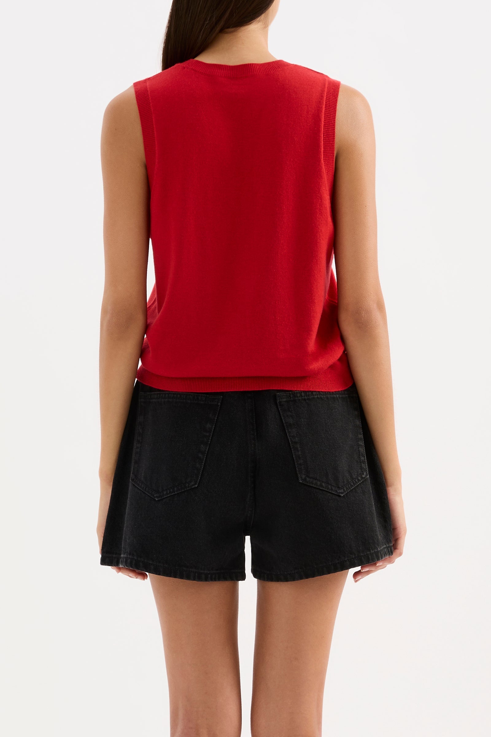 Elvio Merino Blend Tank Vermillion 