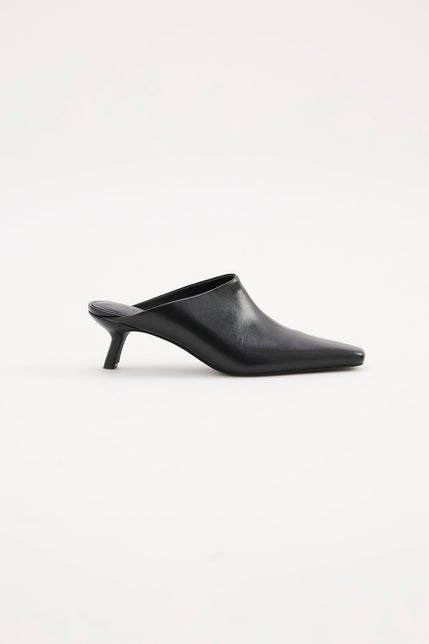 Everett Heeled Mule Black 