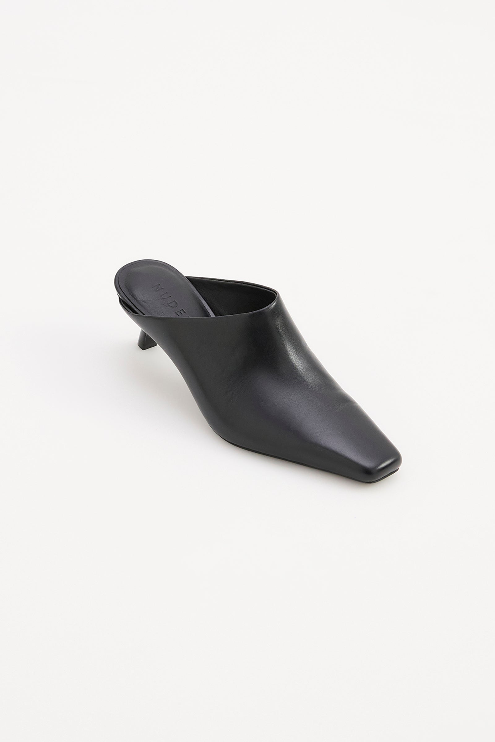 Everett Heeled Mule Black 