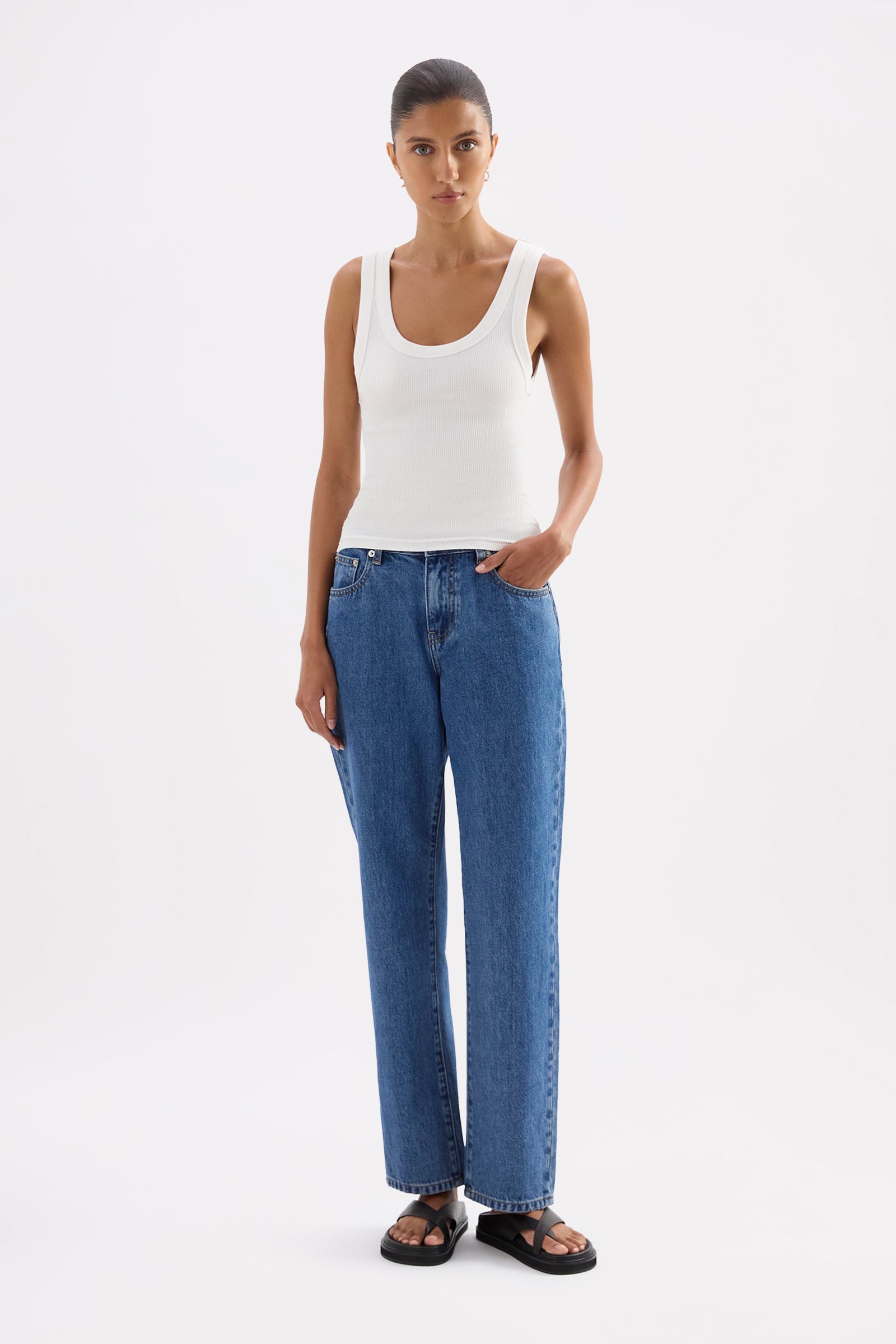 Organic Straight Leg Jean Royal Blue 