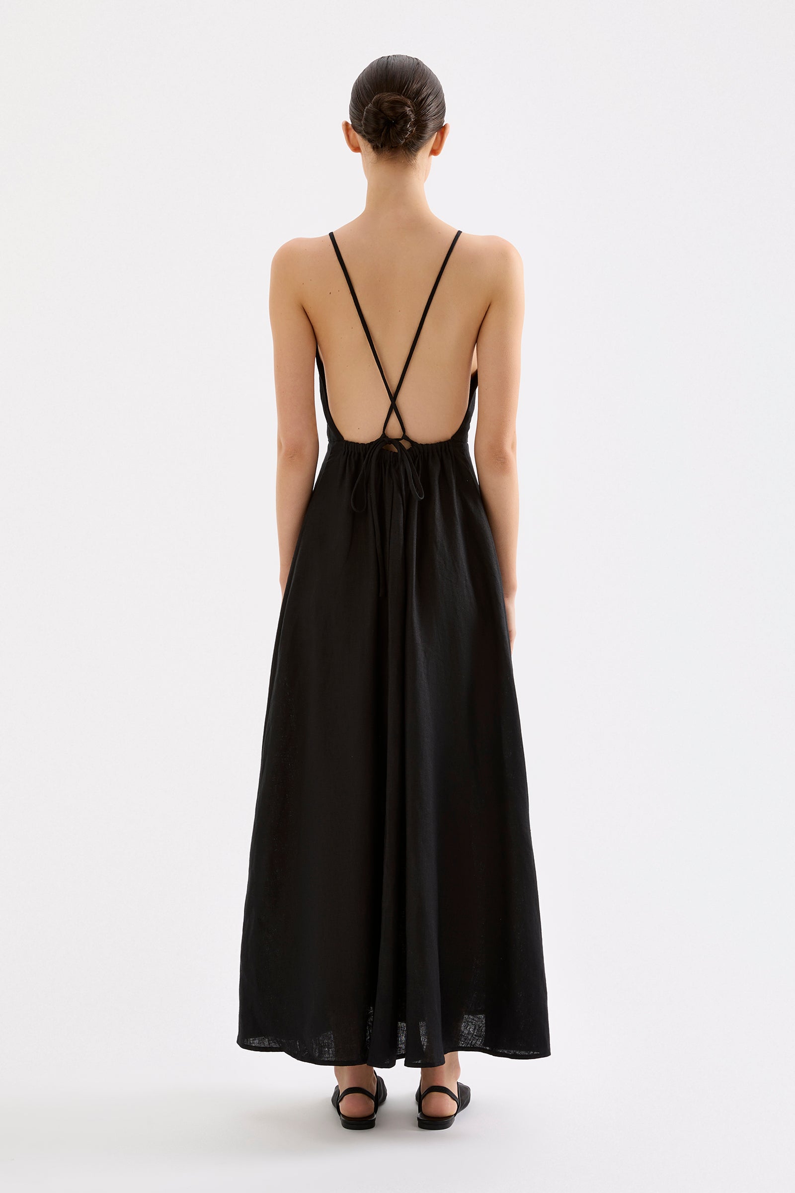 Ziba Linen Maxi Dress Black 