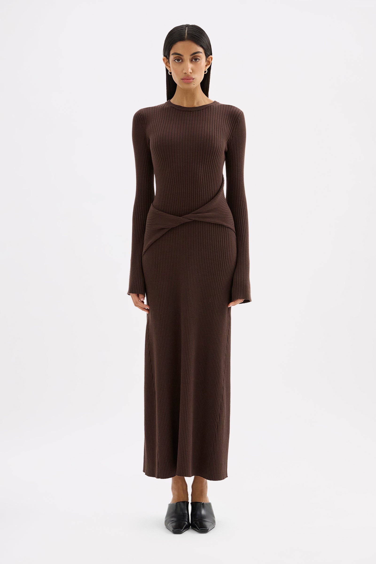 Cecile Knit Maxi Dress Chocolate 
