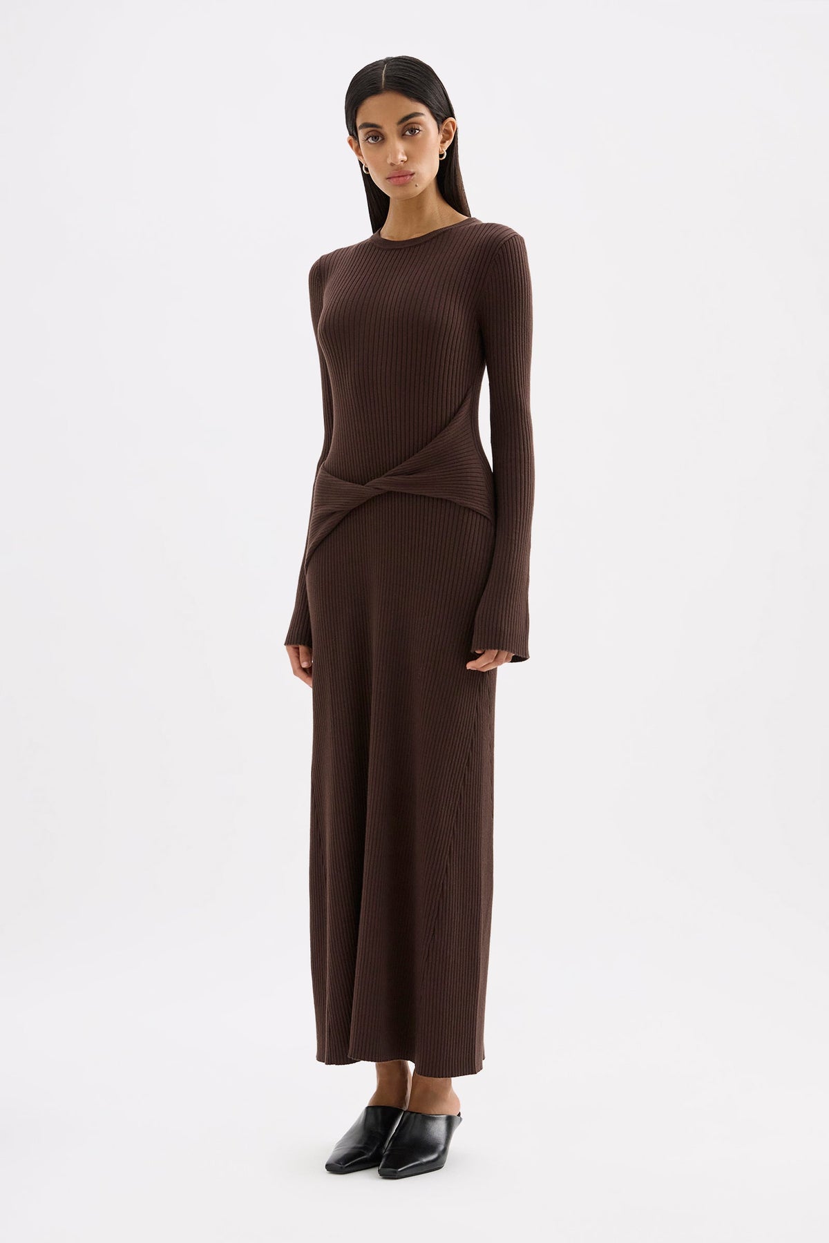 Cecile Knit Maxi Dress Chocolate 