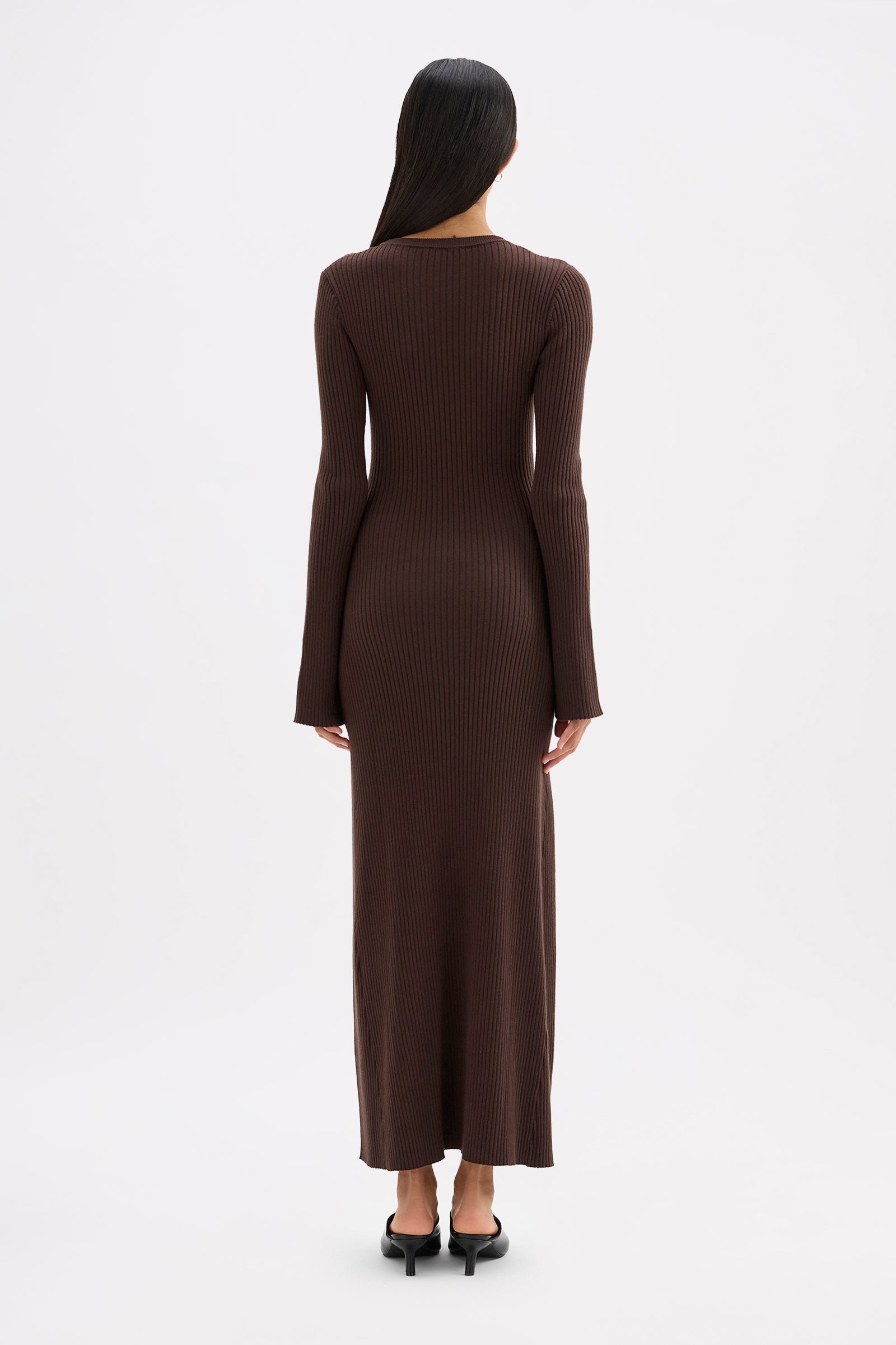 Cecile Knit Maxi Dress Chocolate 