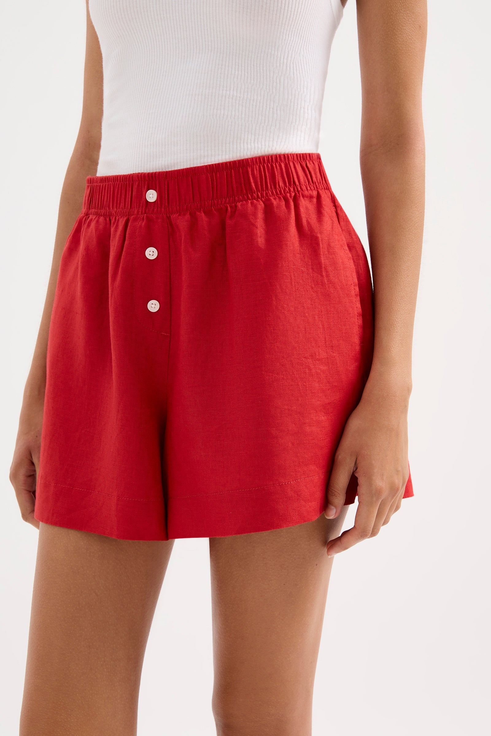 Lounge Linen Short Vermillion 