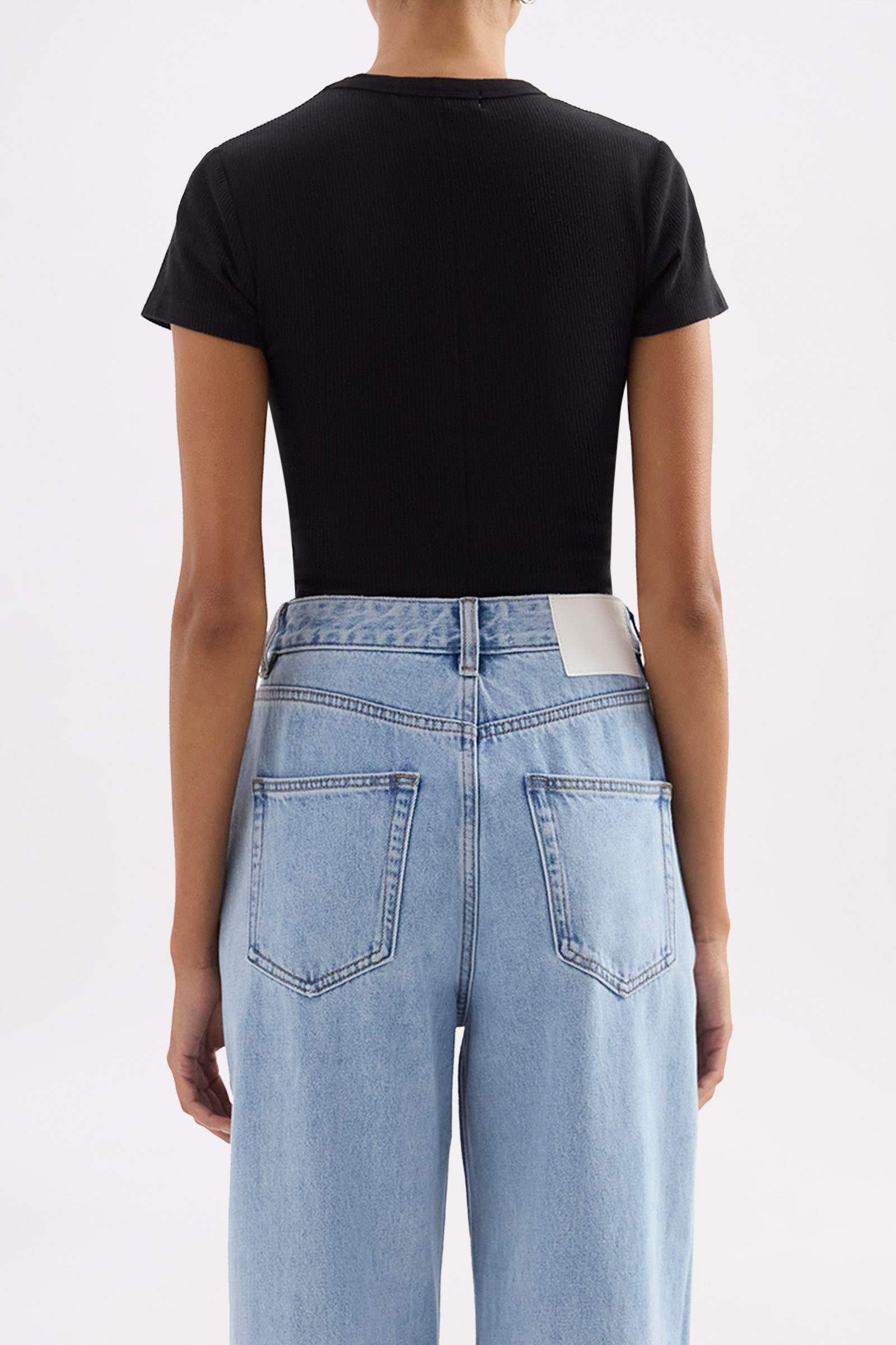 Organic Rib Ss Tee Black 