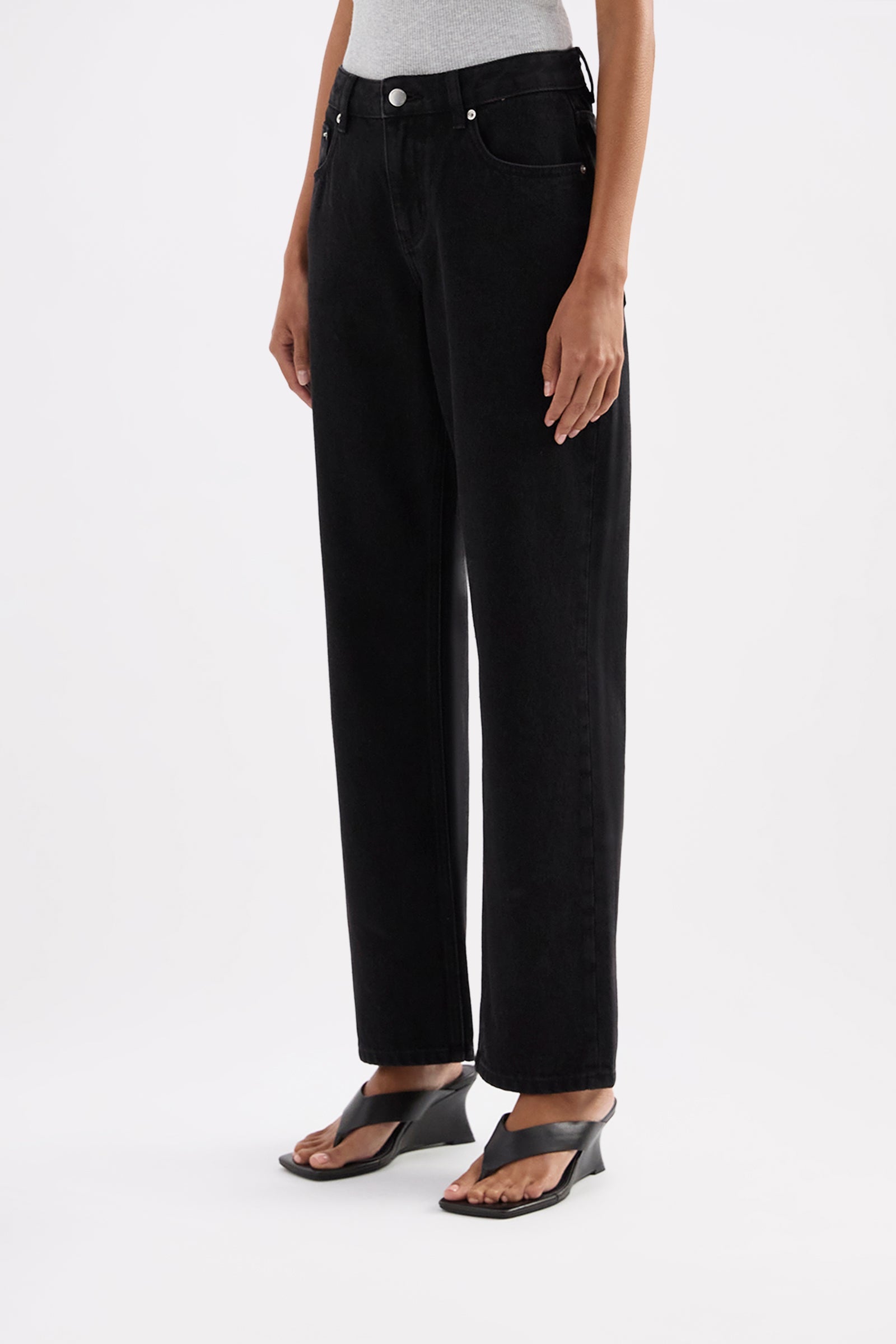 Organic Straight Leg Jean Vintage Black 