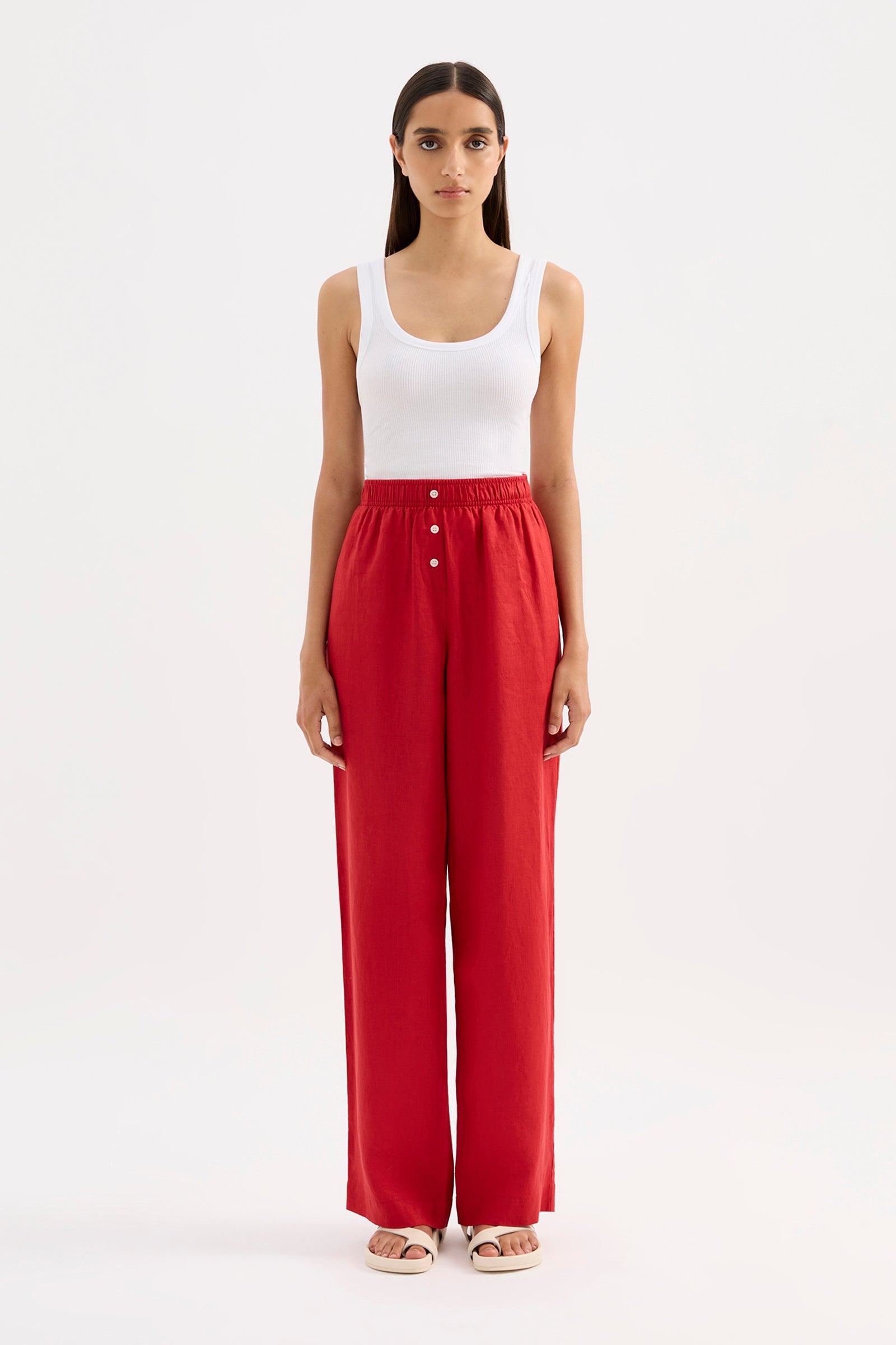 Lounge Linen Pant Vermillion 
