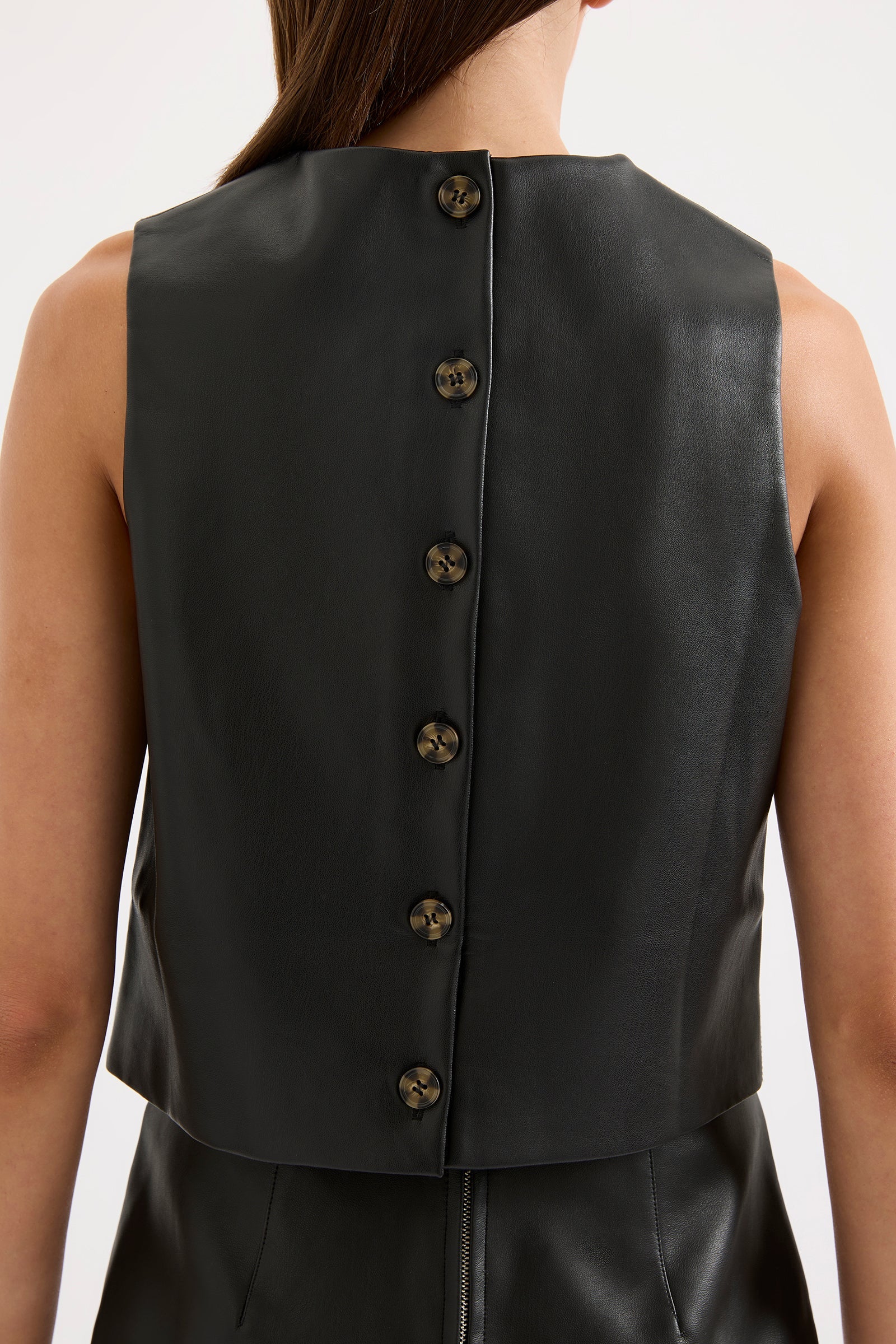 Beaumont Vegan Leather Top Black 