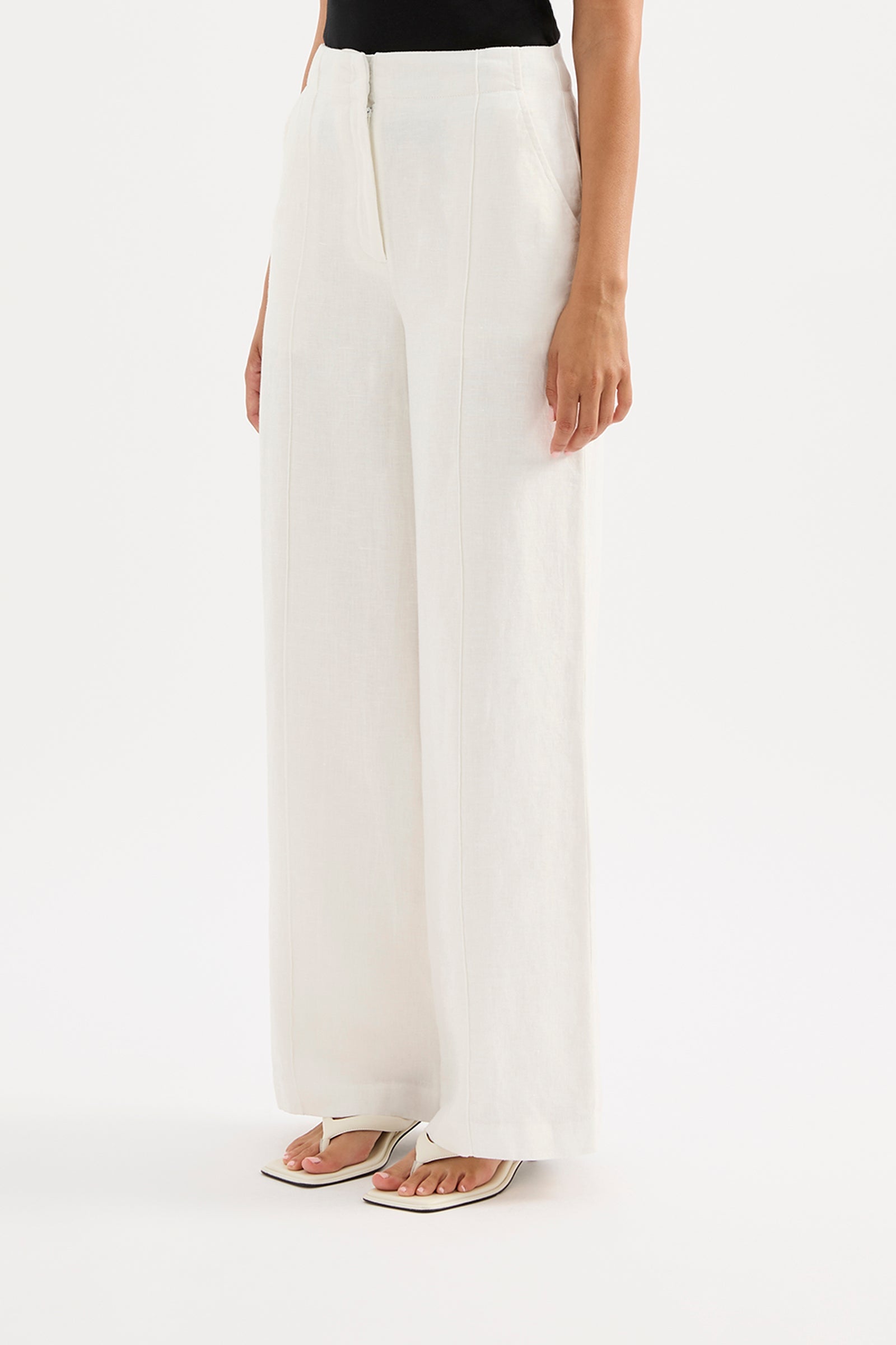 Theo Linen Pant White 
