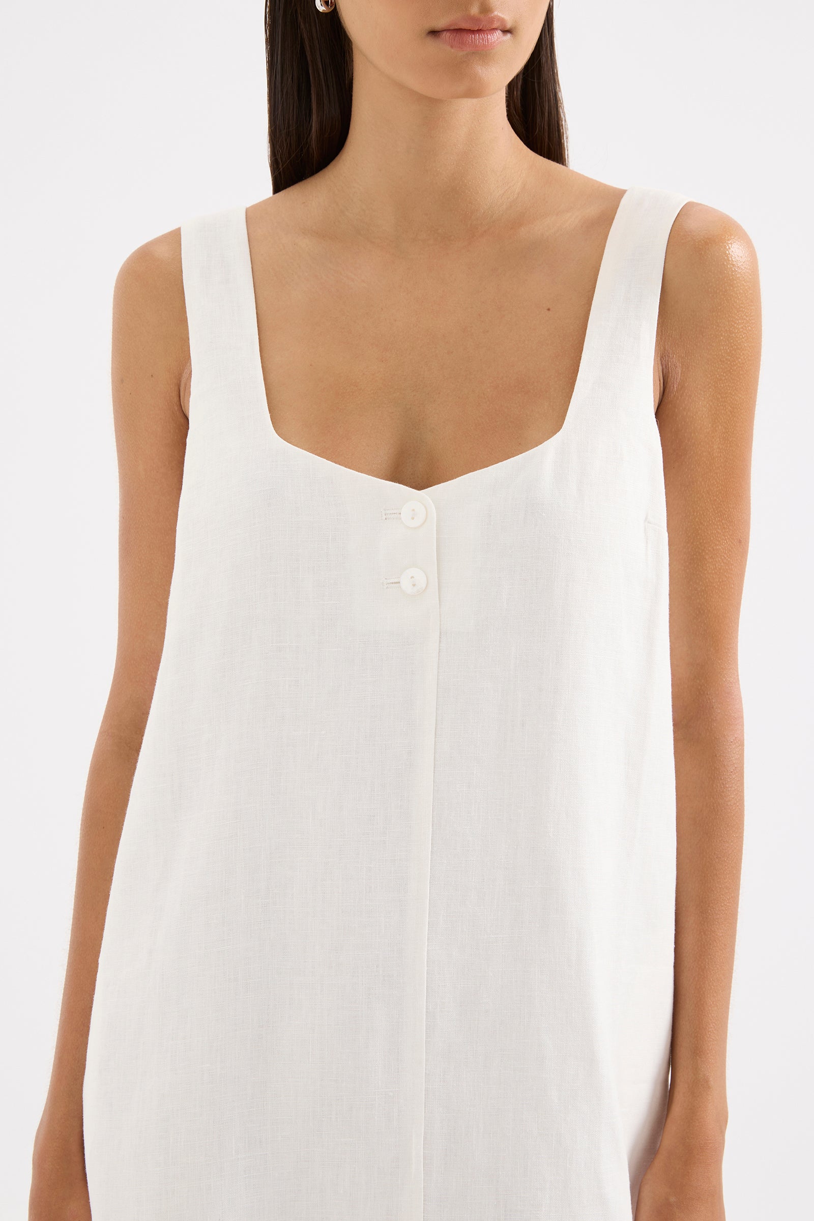Zephyr Linen Mini Dress White 