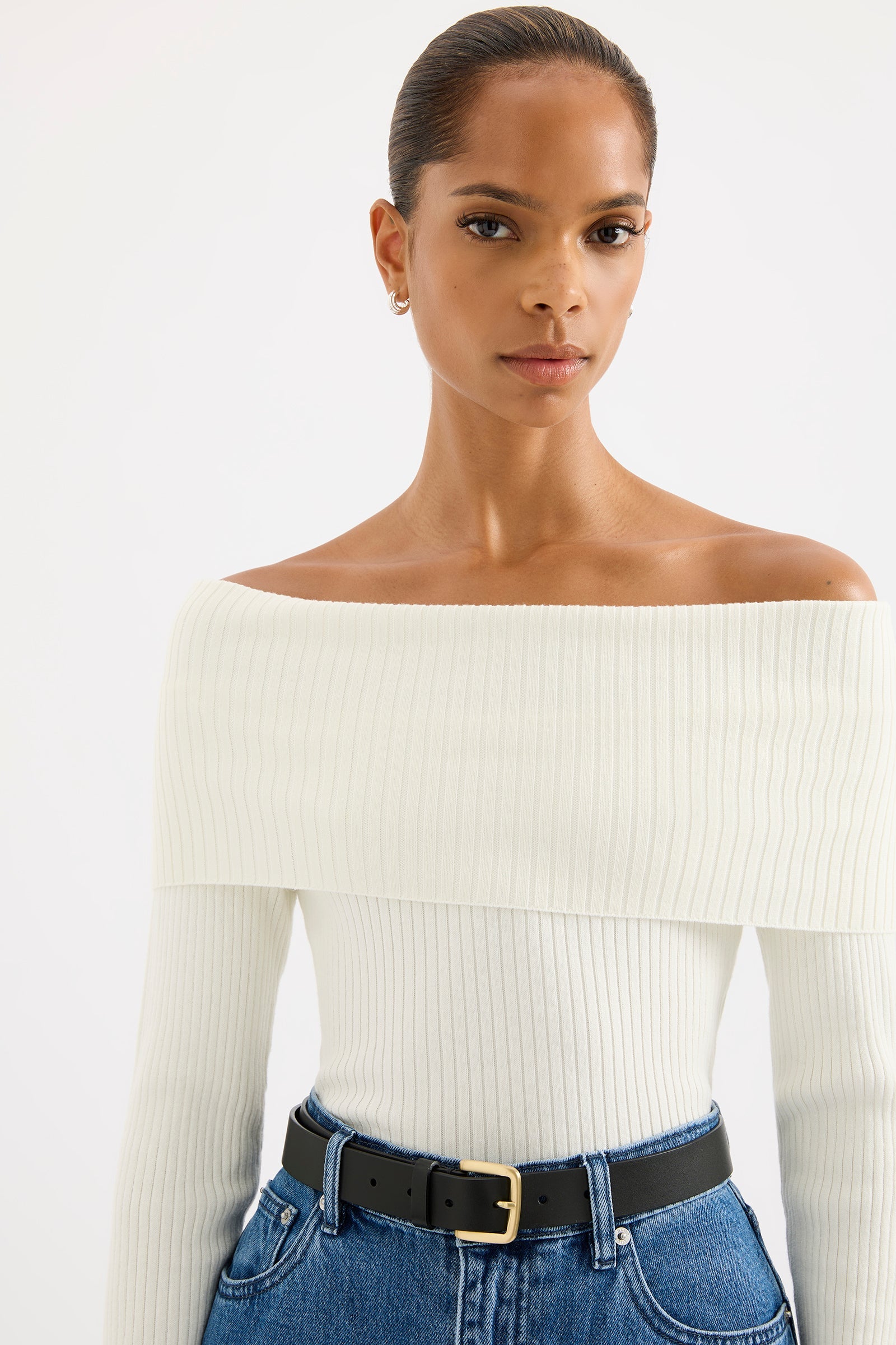 Krishna Off Shoulder Knit Salt 