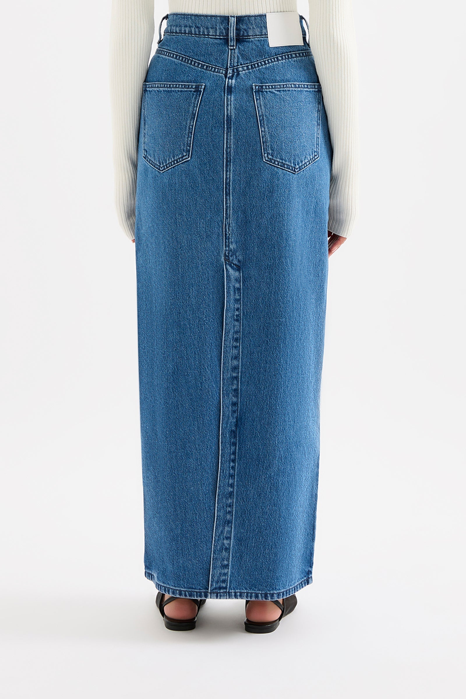 Organic Denim Maxi Skirt Fresh Blue 