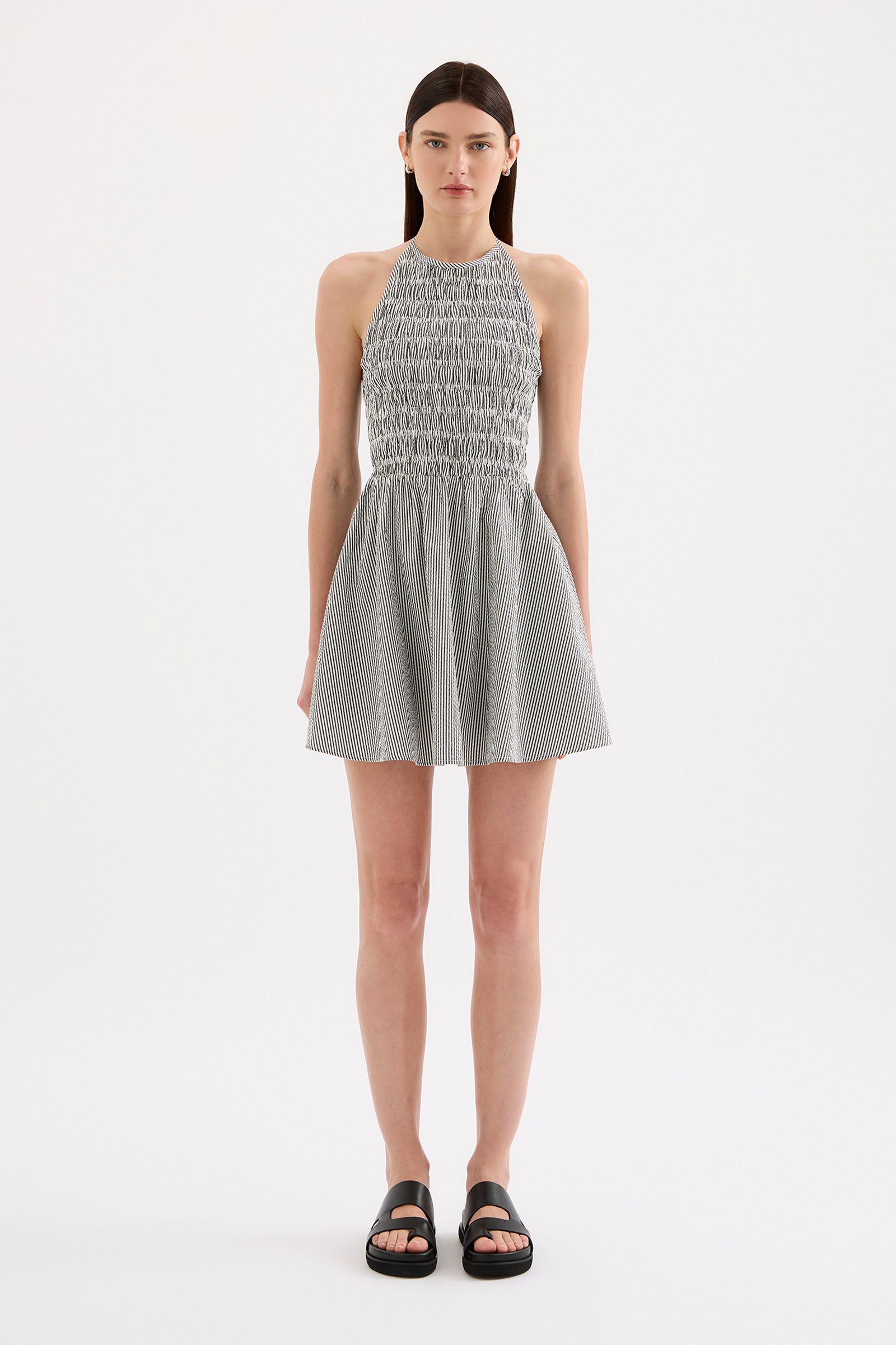 Quinn Mini Dress Black Stripe 