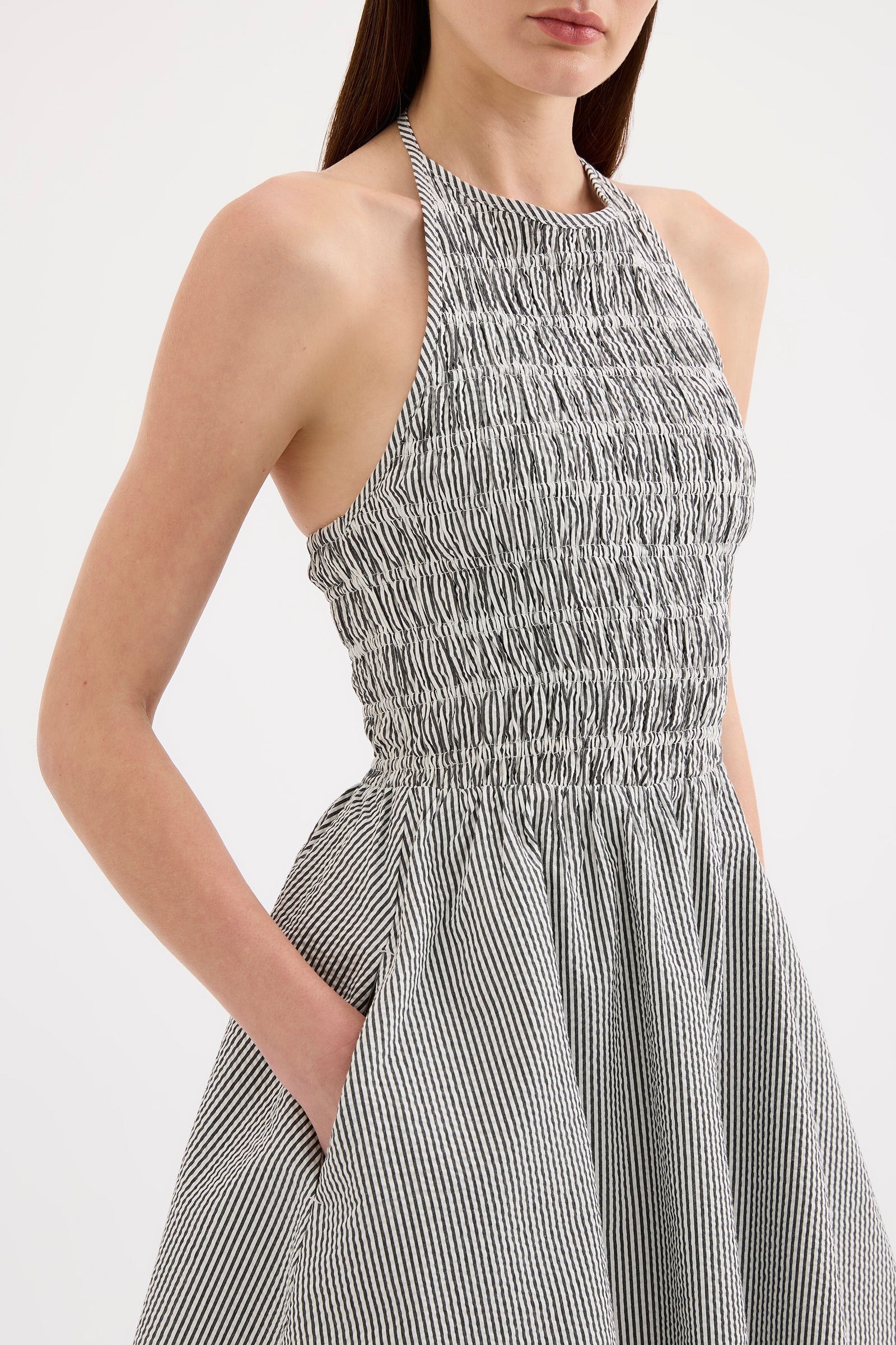 Quinn Mini Dress Black Stripe 