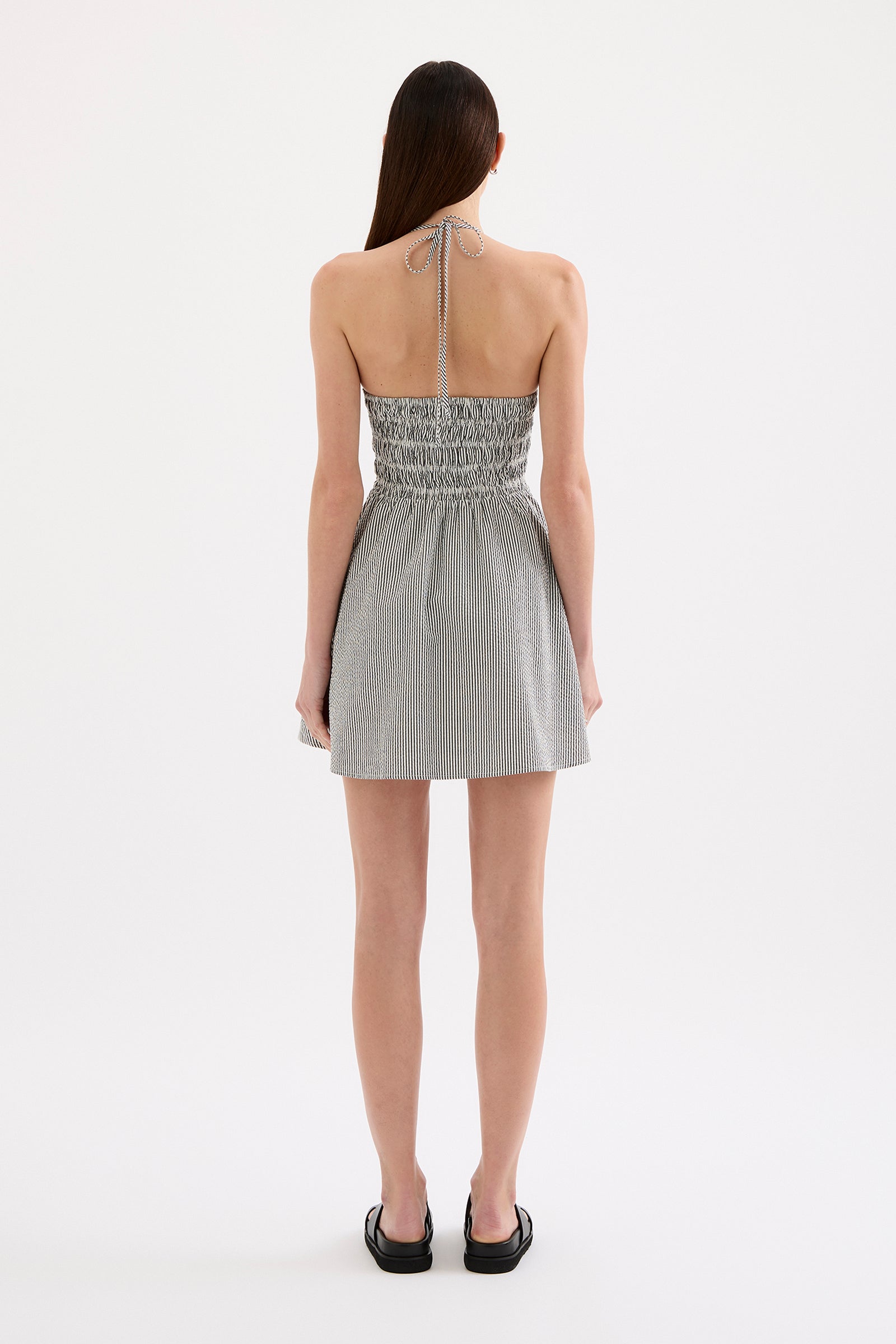 Quinn Mini Dress Black Stripe 