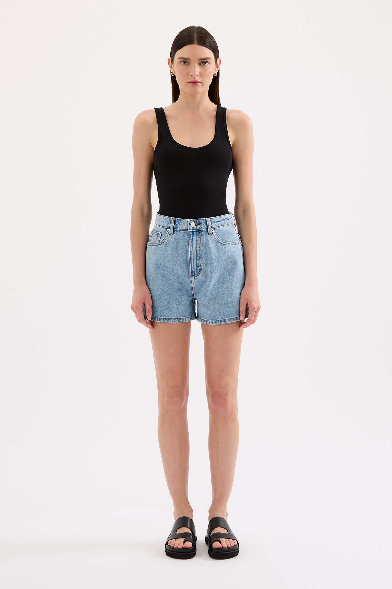 Organic Mom Short Soft Blue 