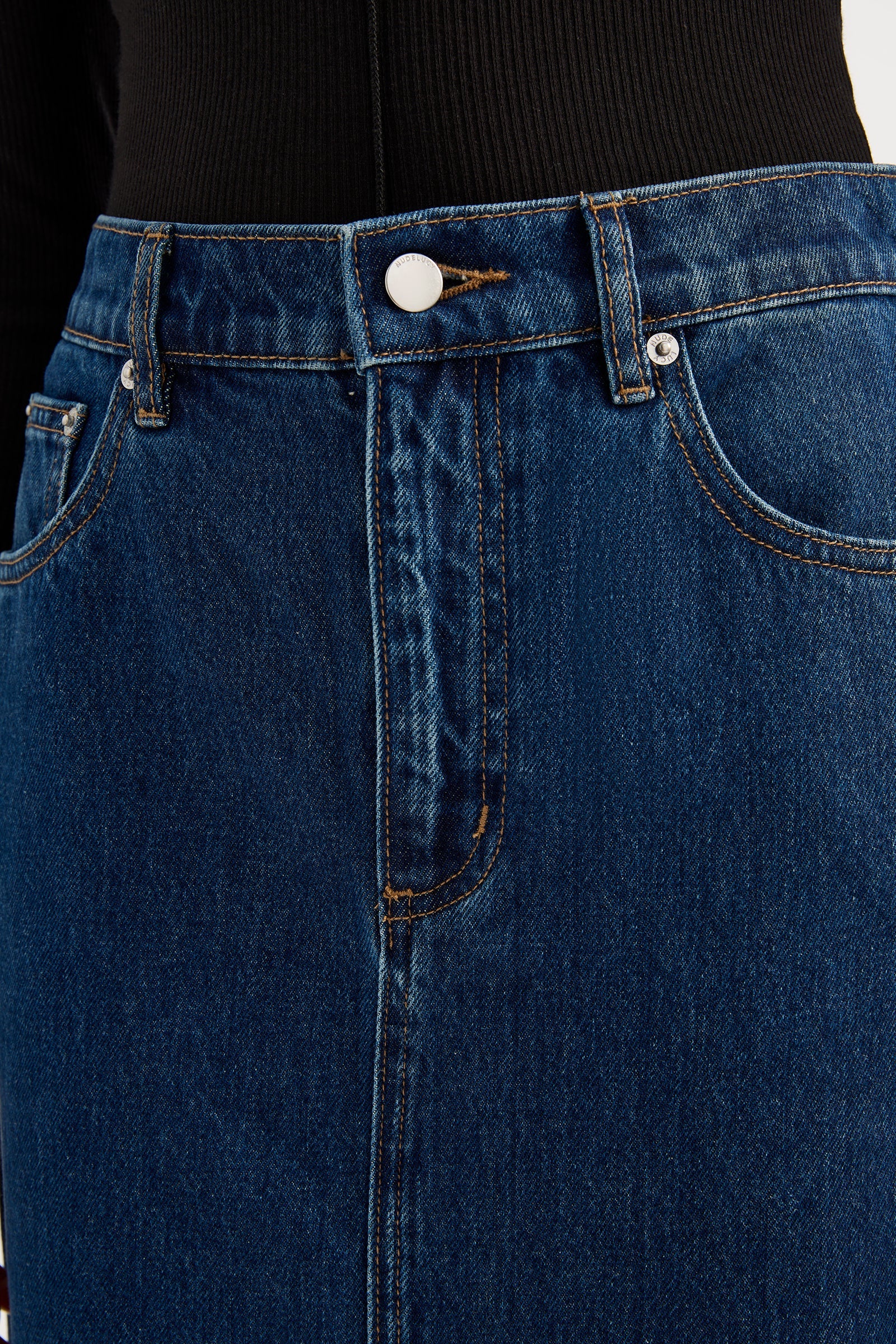 Sia Denim Maxi Skirt Force Blue 