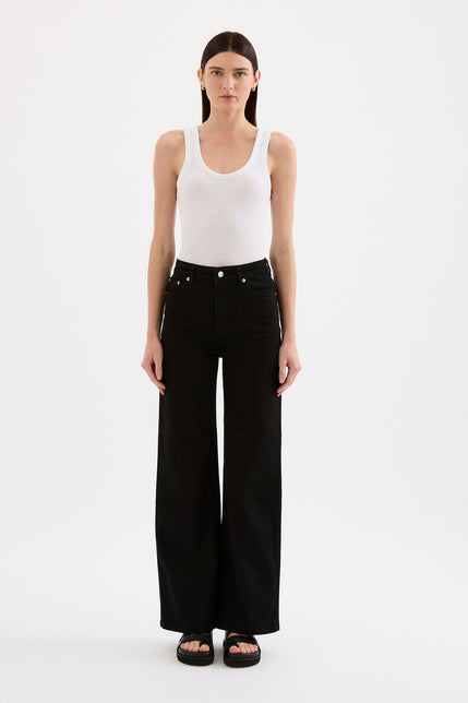 Organic Stretch Wide Leg Jean Black 