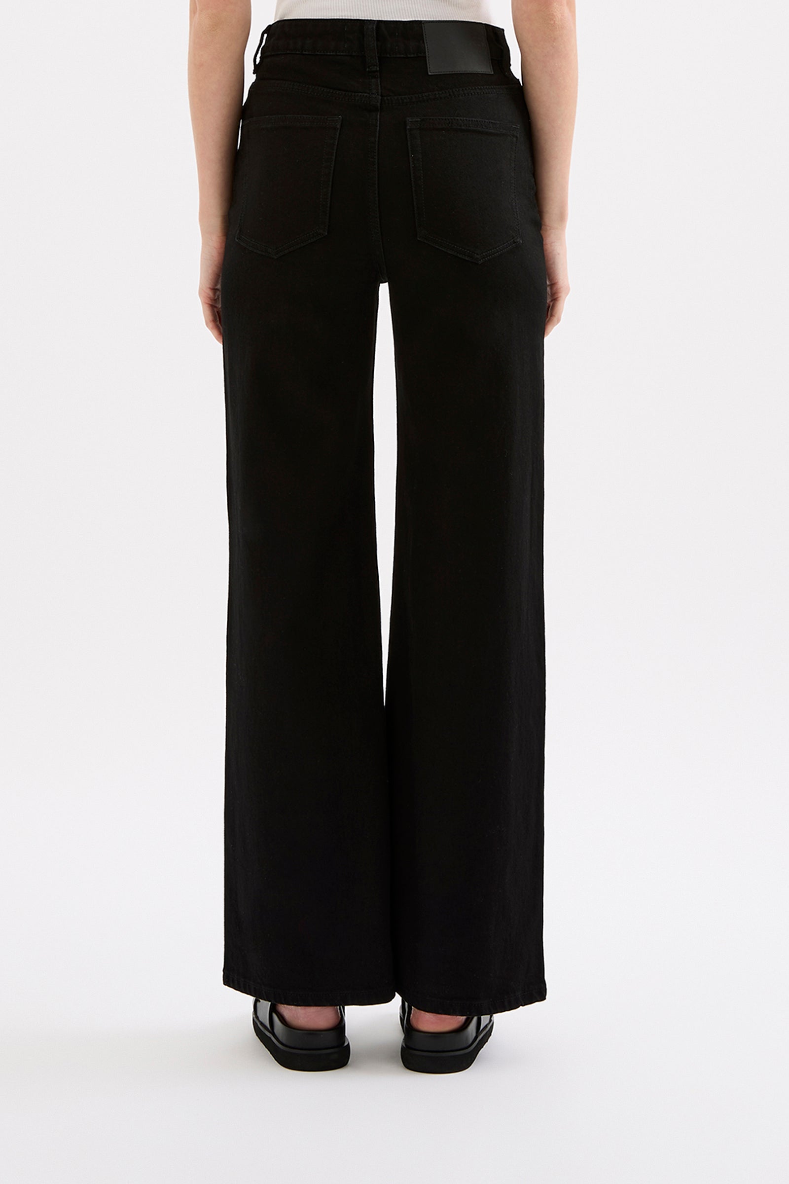 Organic Stretch Wide Leg Jean Black 