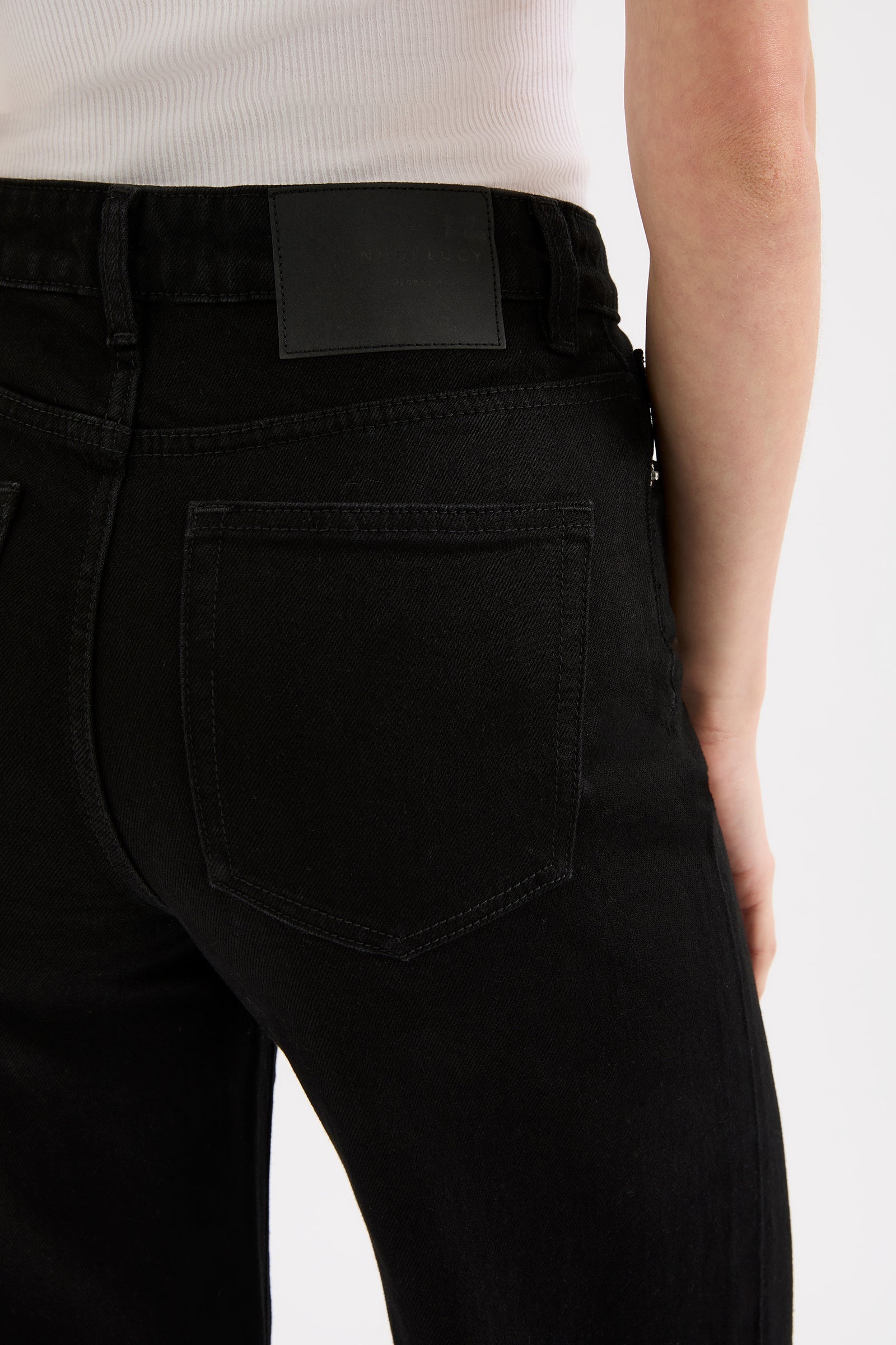 Organic Stretch Wide Leg Jean Black 