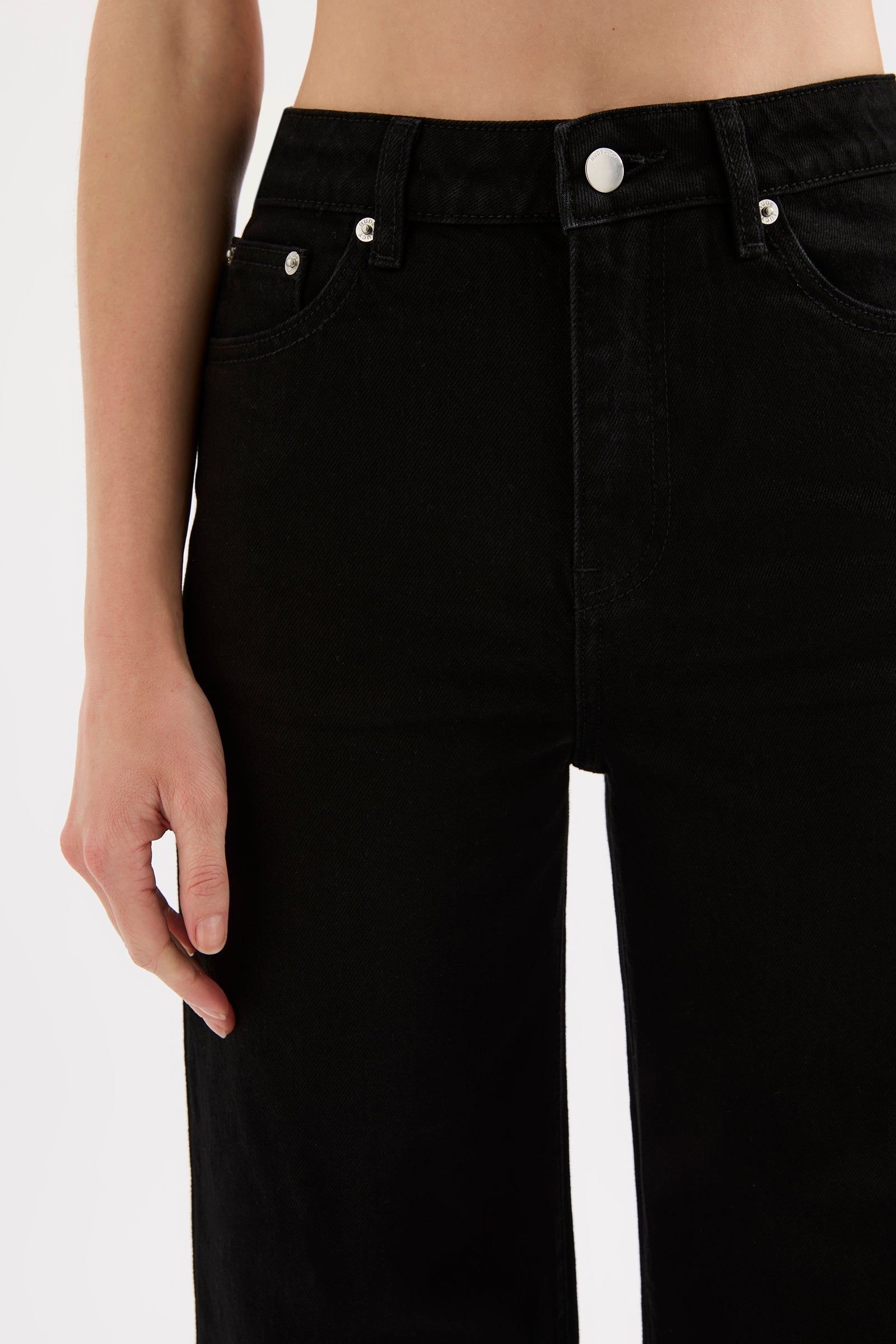 Organic Stretch Wide Leg Jean Black 