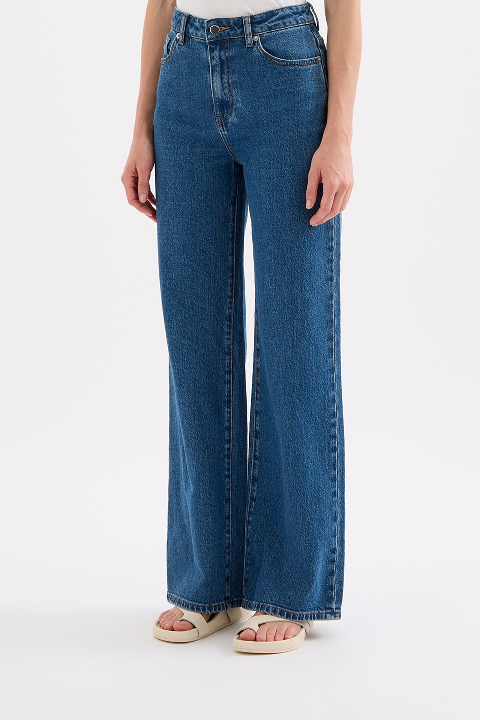 Organic Stretch Wide Leg Jean Royal Blue 