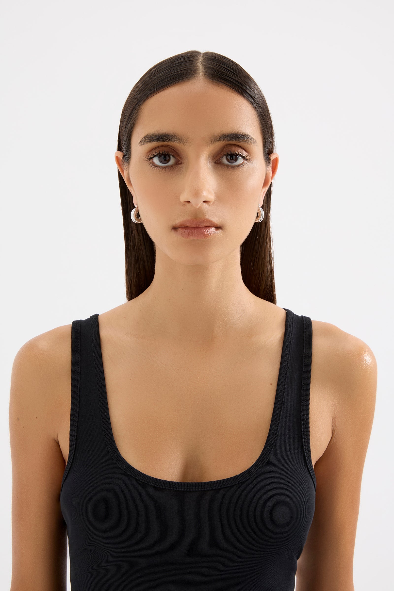 Maeve Medium Hoops Silver 