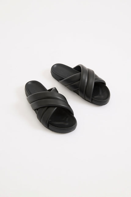 Crossover Leather Slide Black 