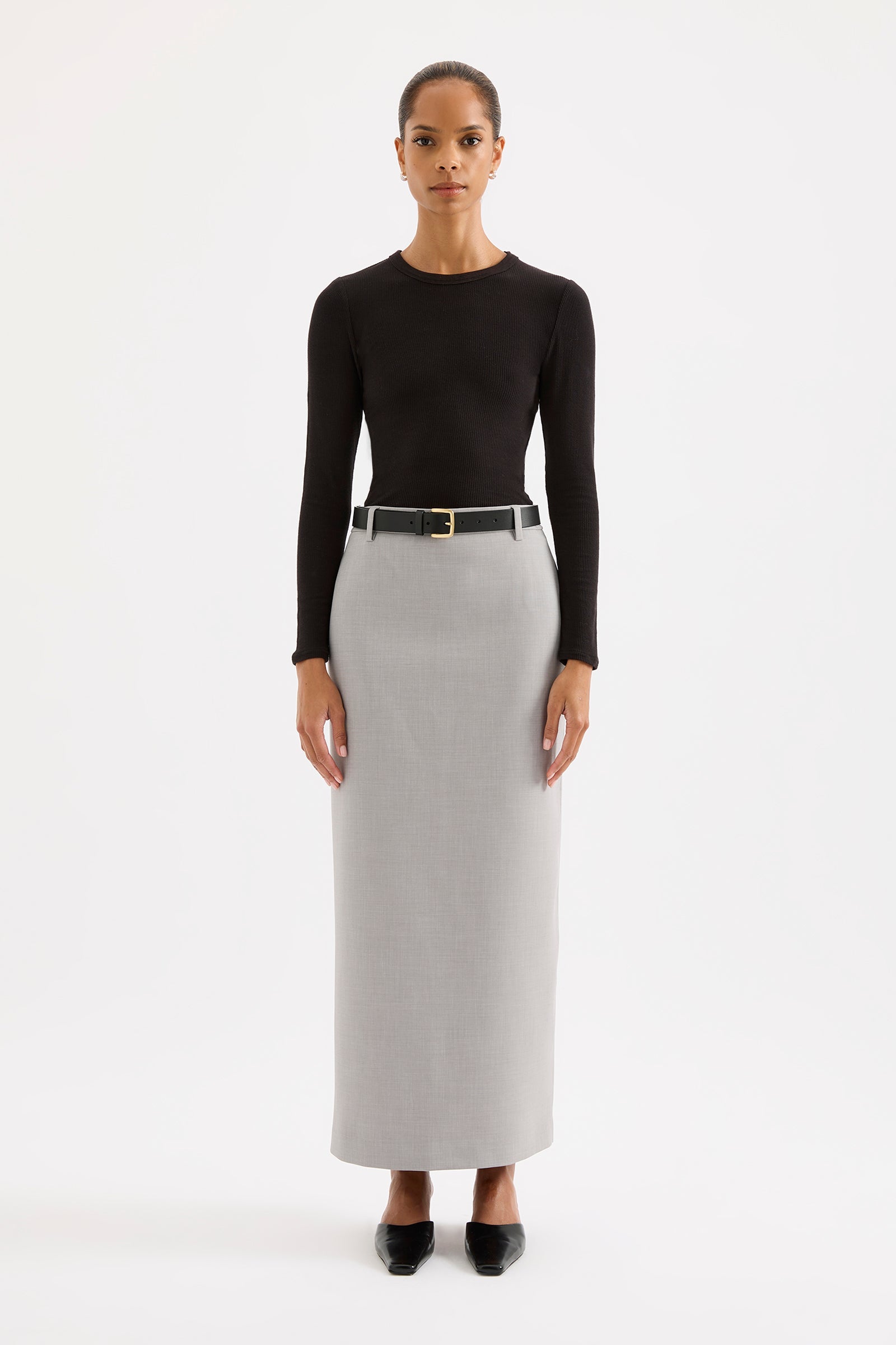 Elena Maxi Skirt Heather Grey 