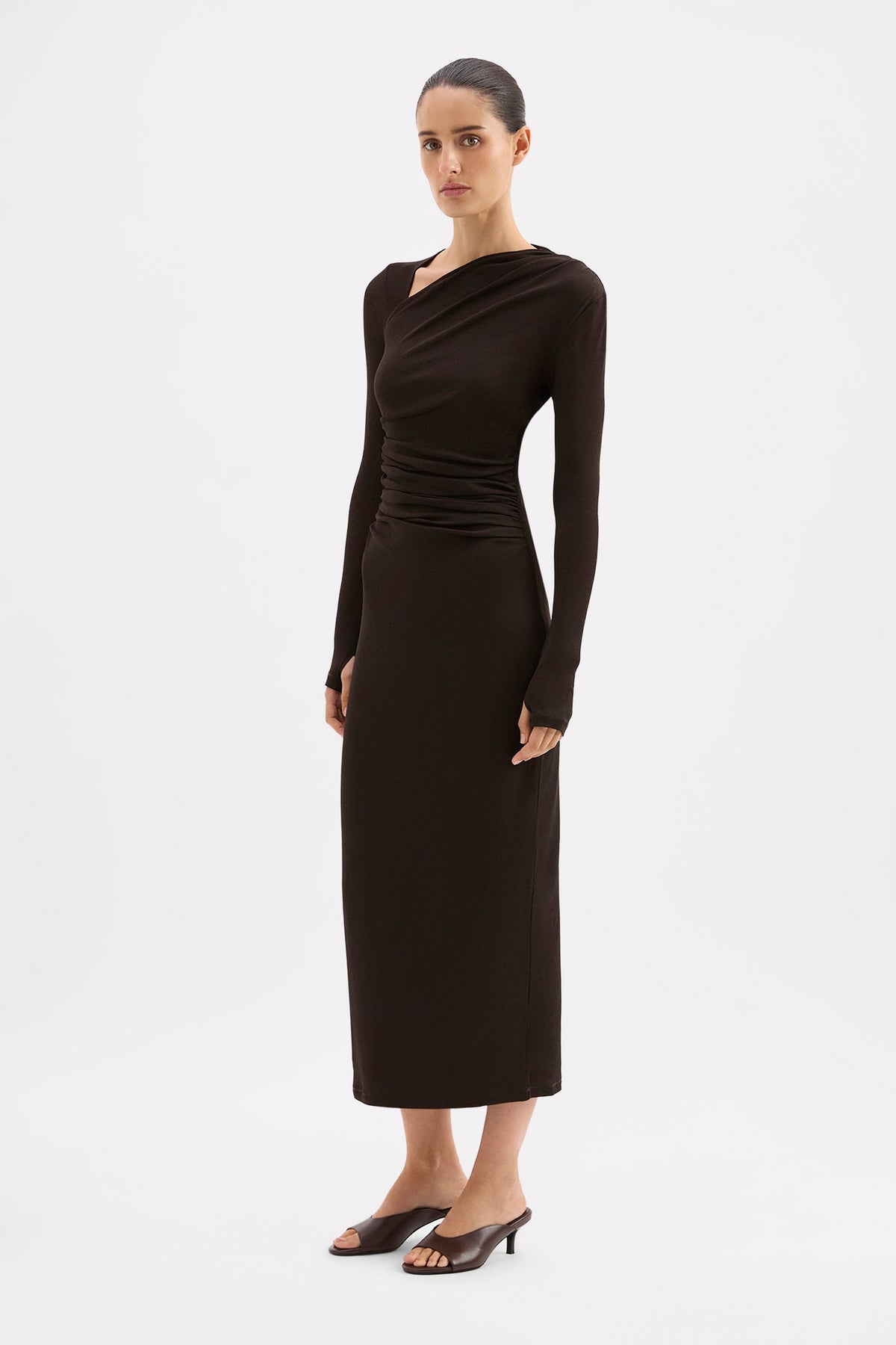 Marti Mesh Maxi Dress Espresso 