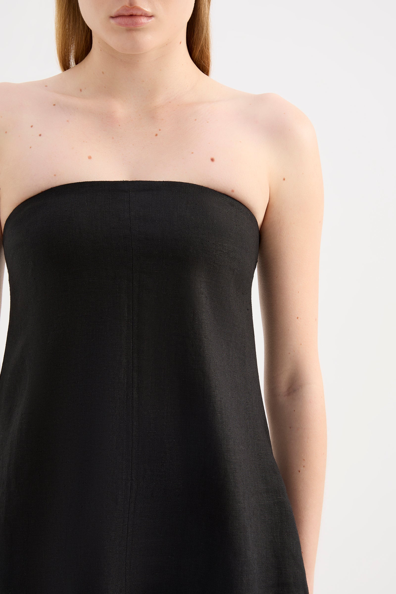 Elyse Linen Mini Dress Black 