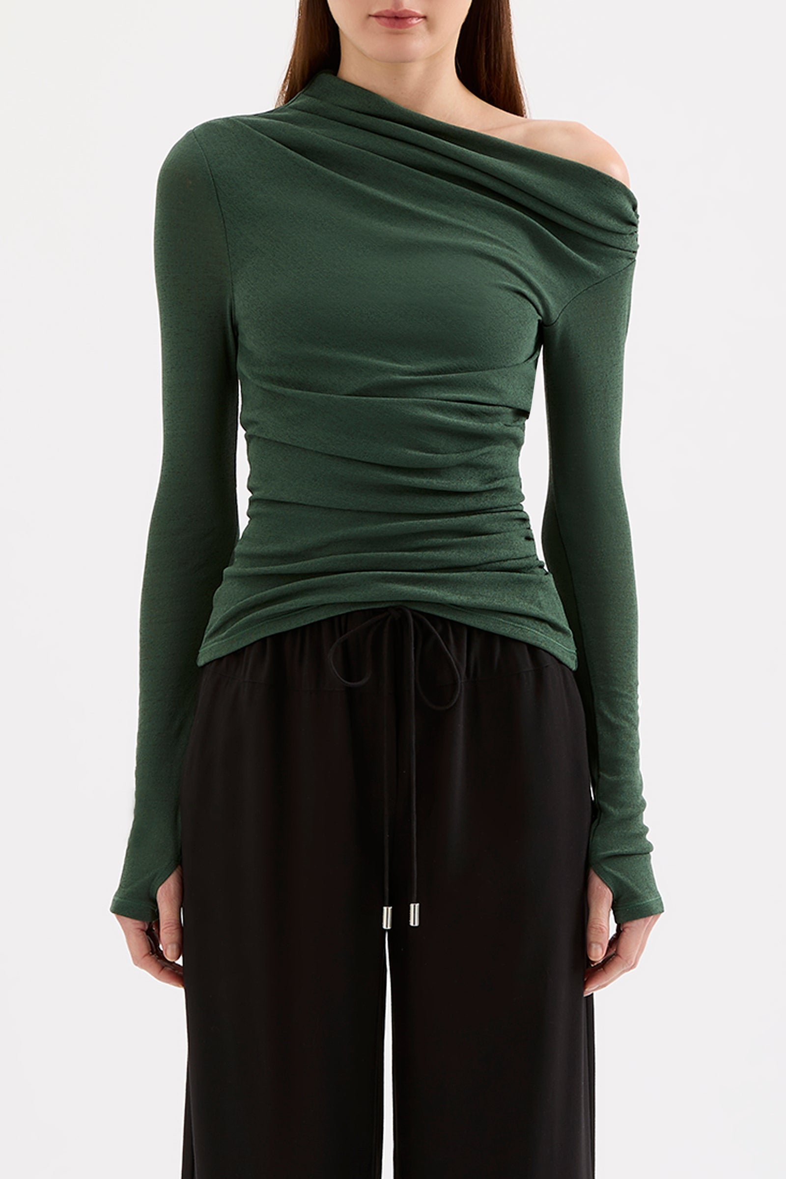 Rue Mesh Ls Top Emerald 