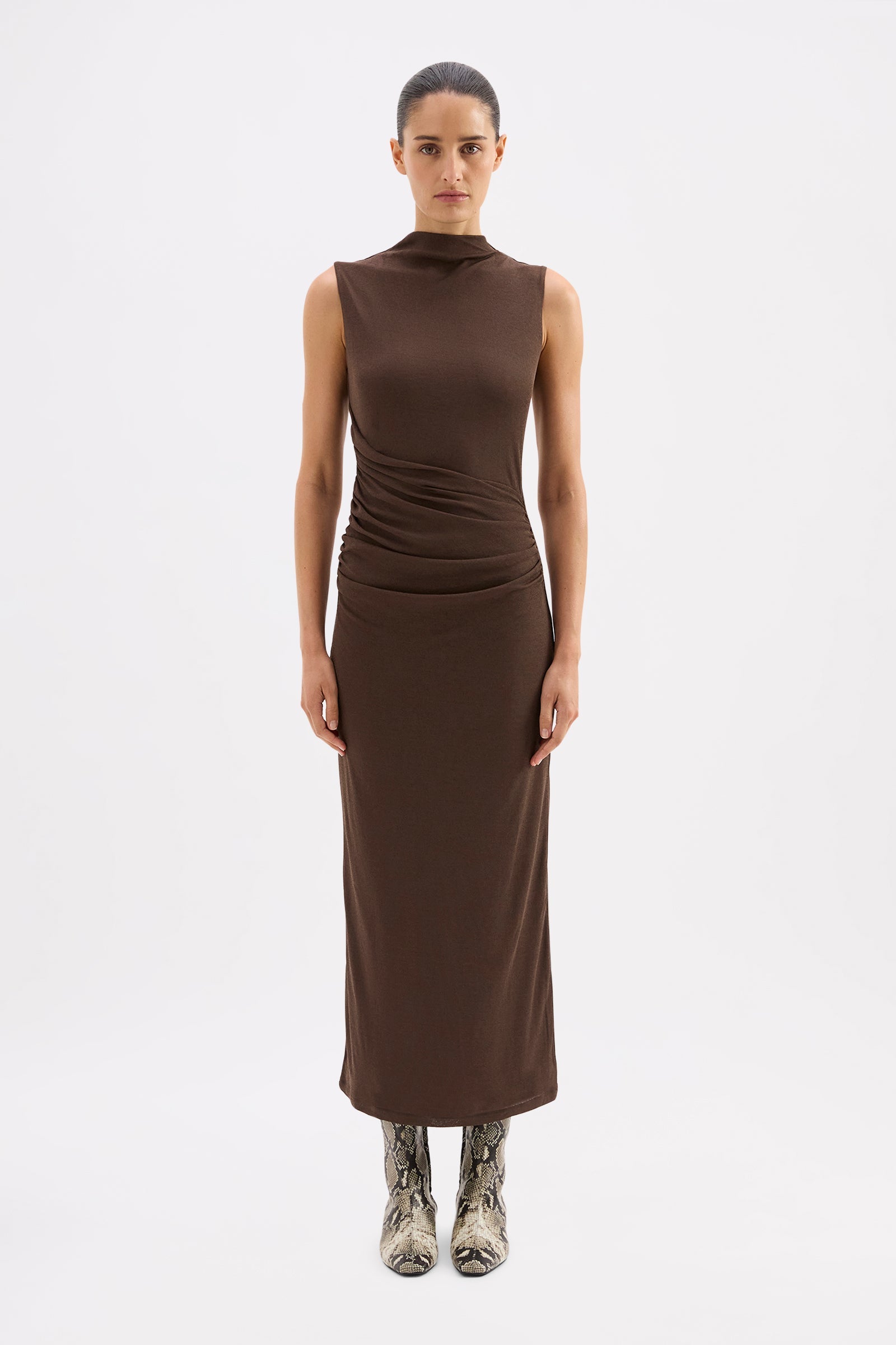 Sara Mesh Dress Walnut 