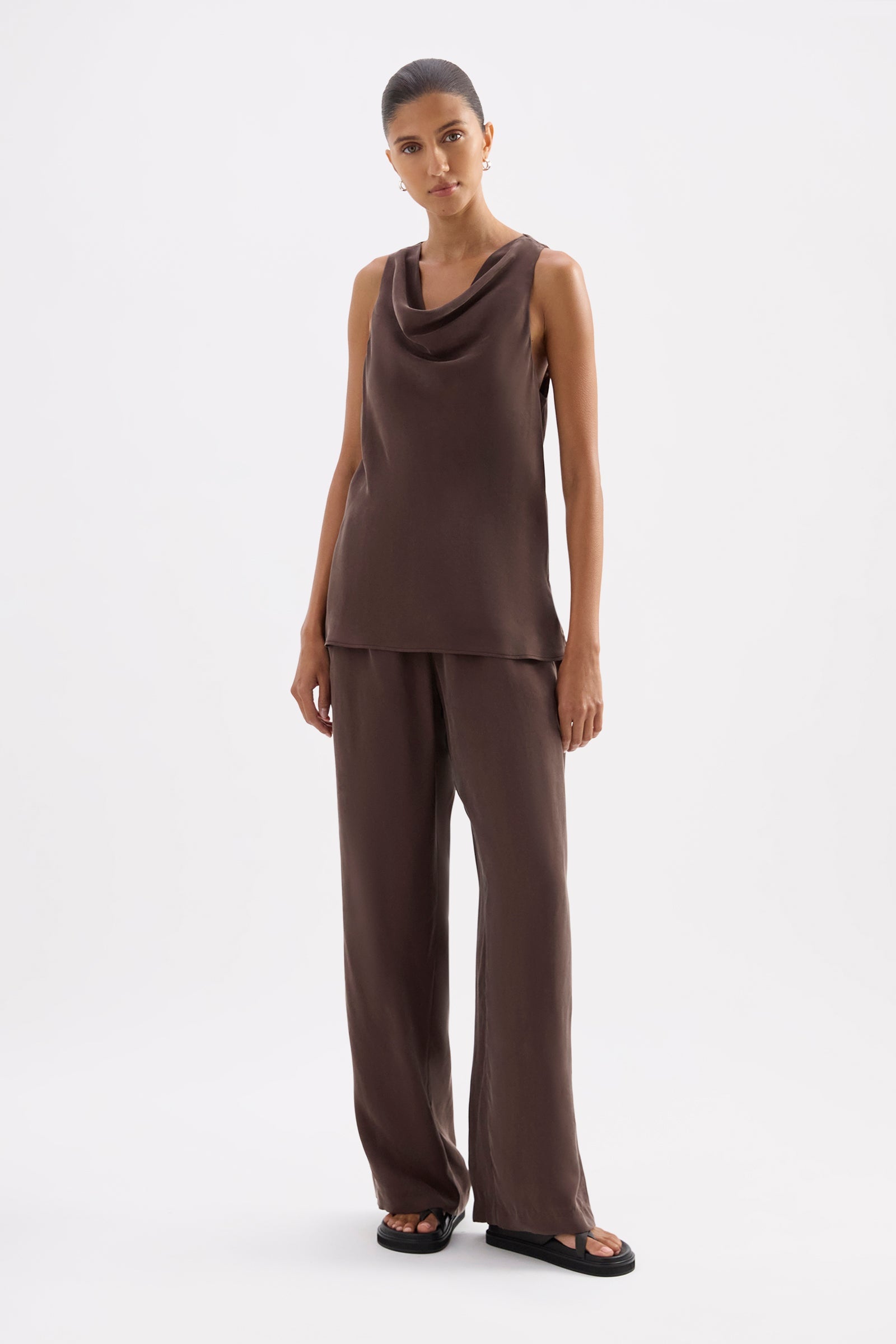 Dara Cupro Pant Chocolate 