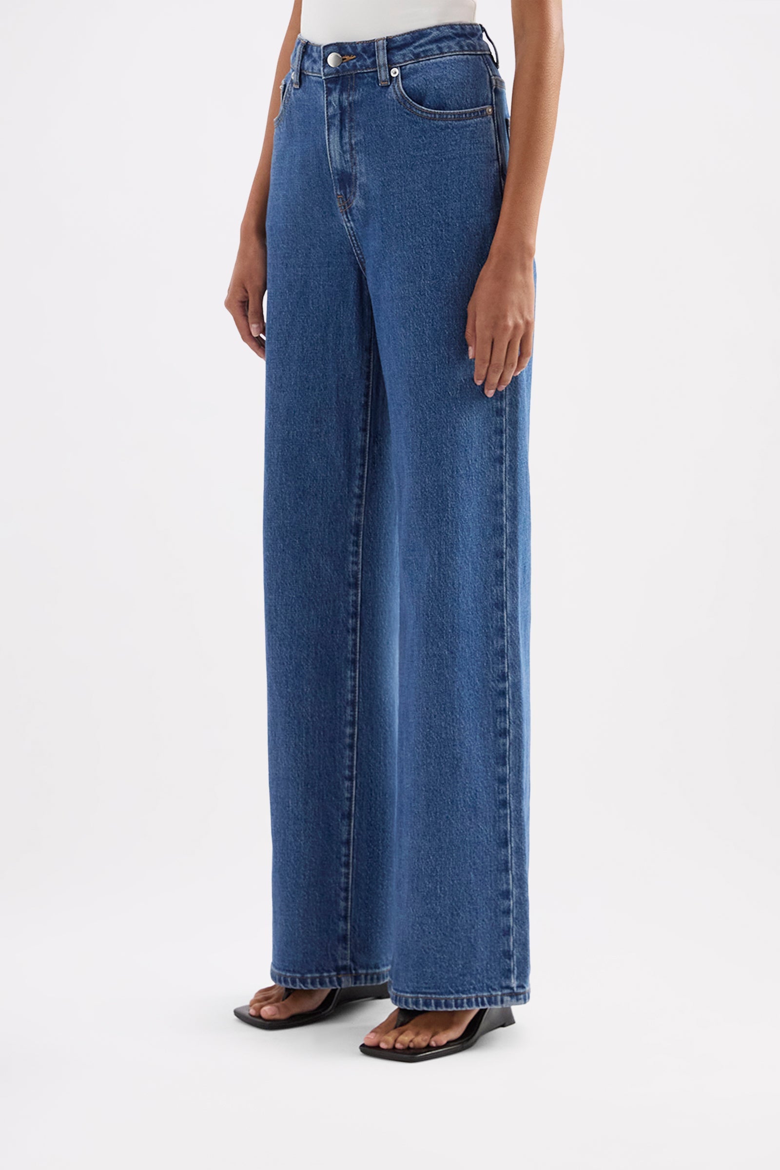 Organic Stretch Wide Leg Jean Royal Blue 