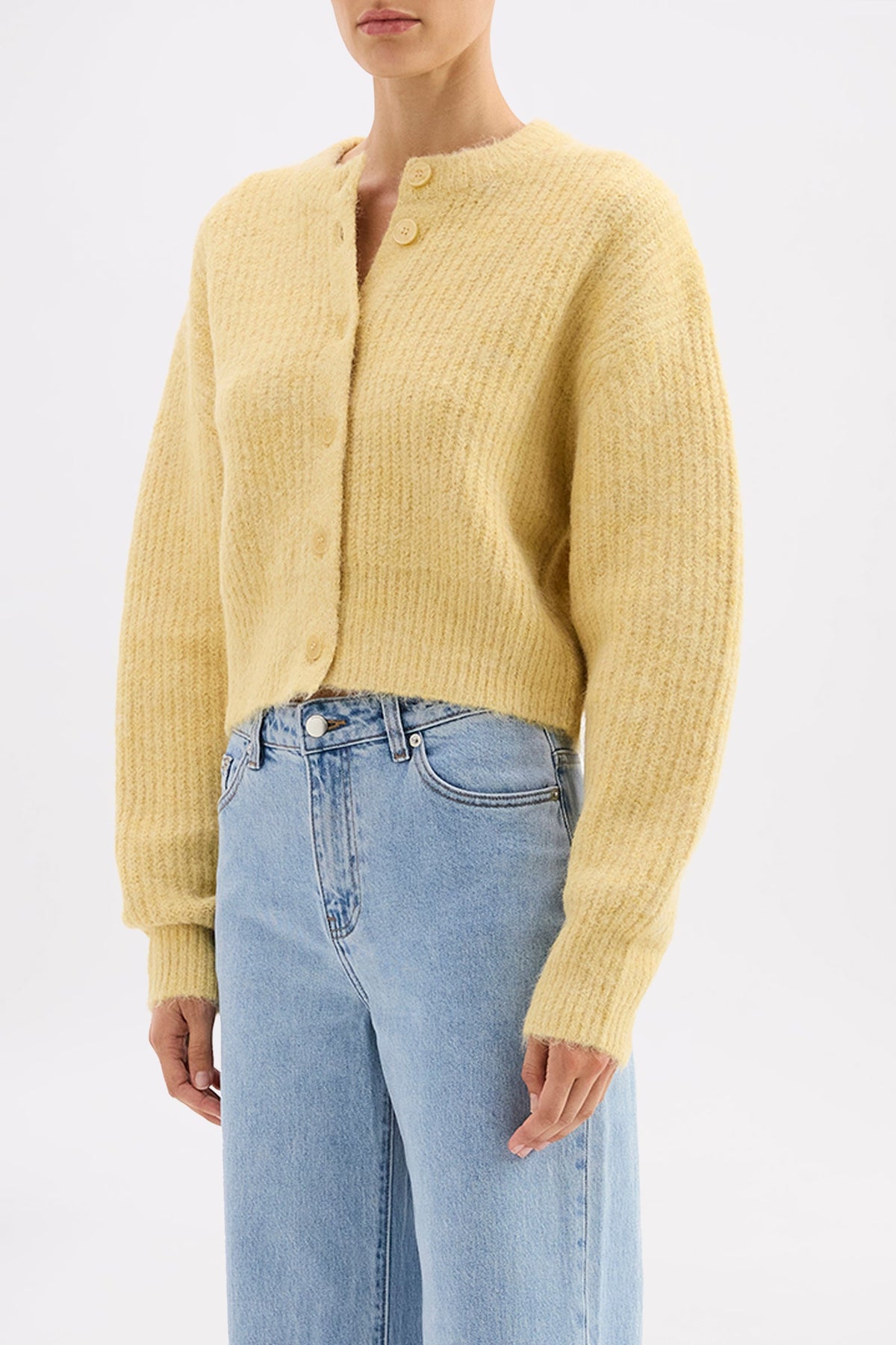 Nixon Cropped Cardigan Butter 