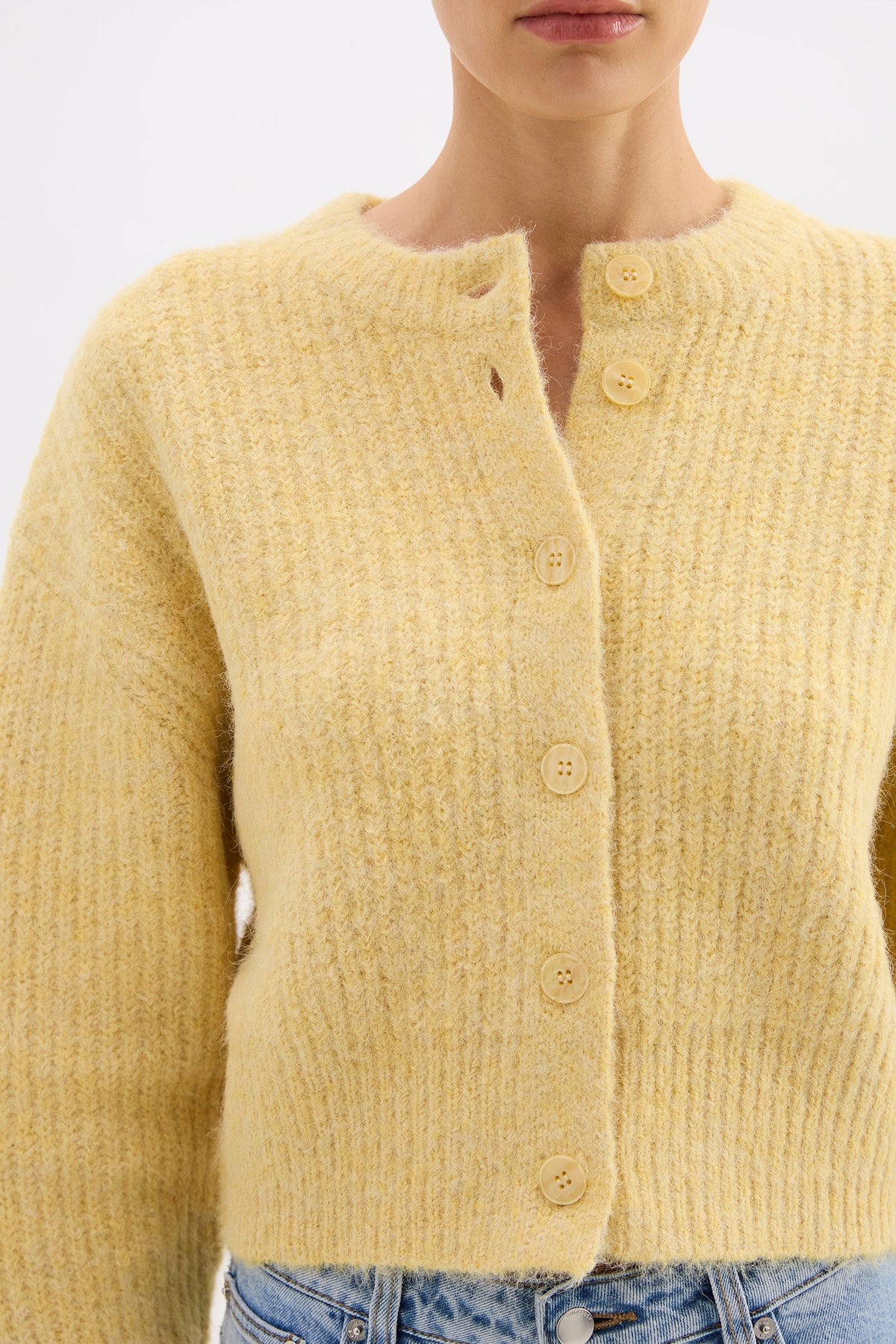Nixon Cropped Cardigan Butter 