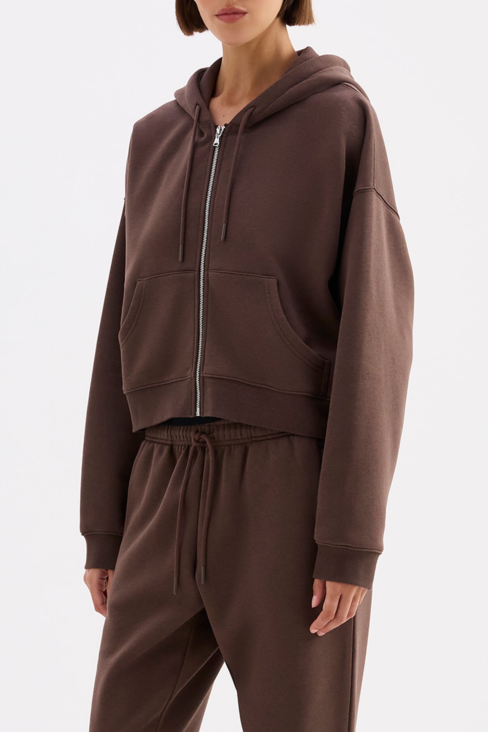 Carter Zip Up Hoodie Chocolate 