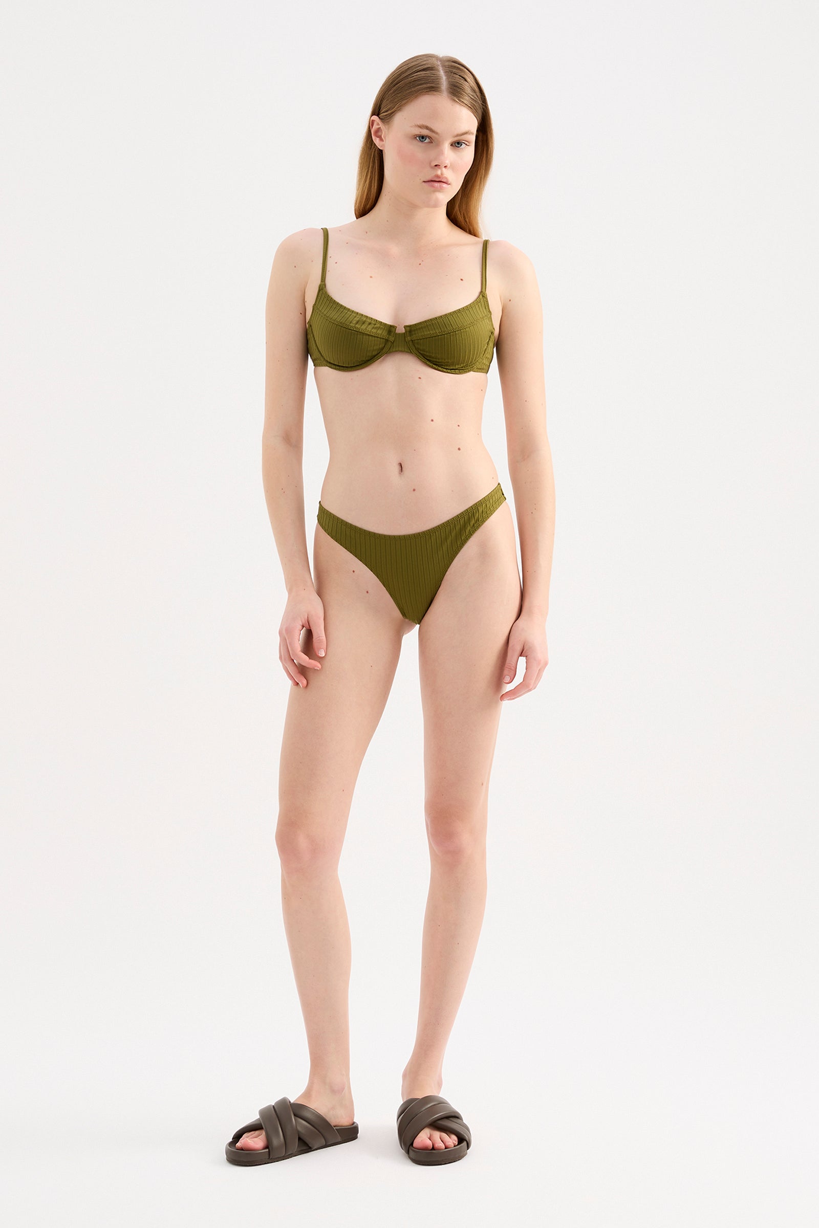 Rib Bralette Deep Olive 