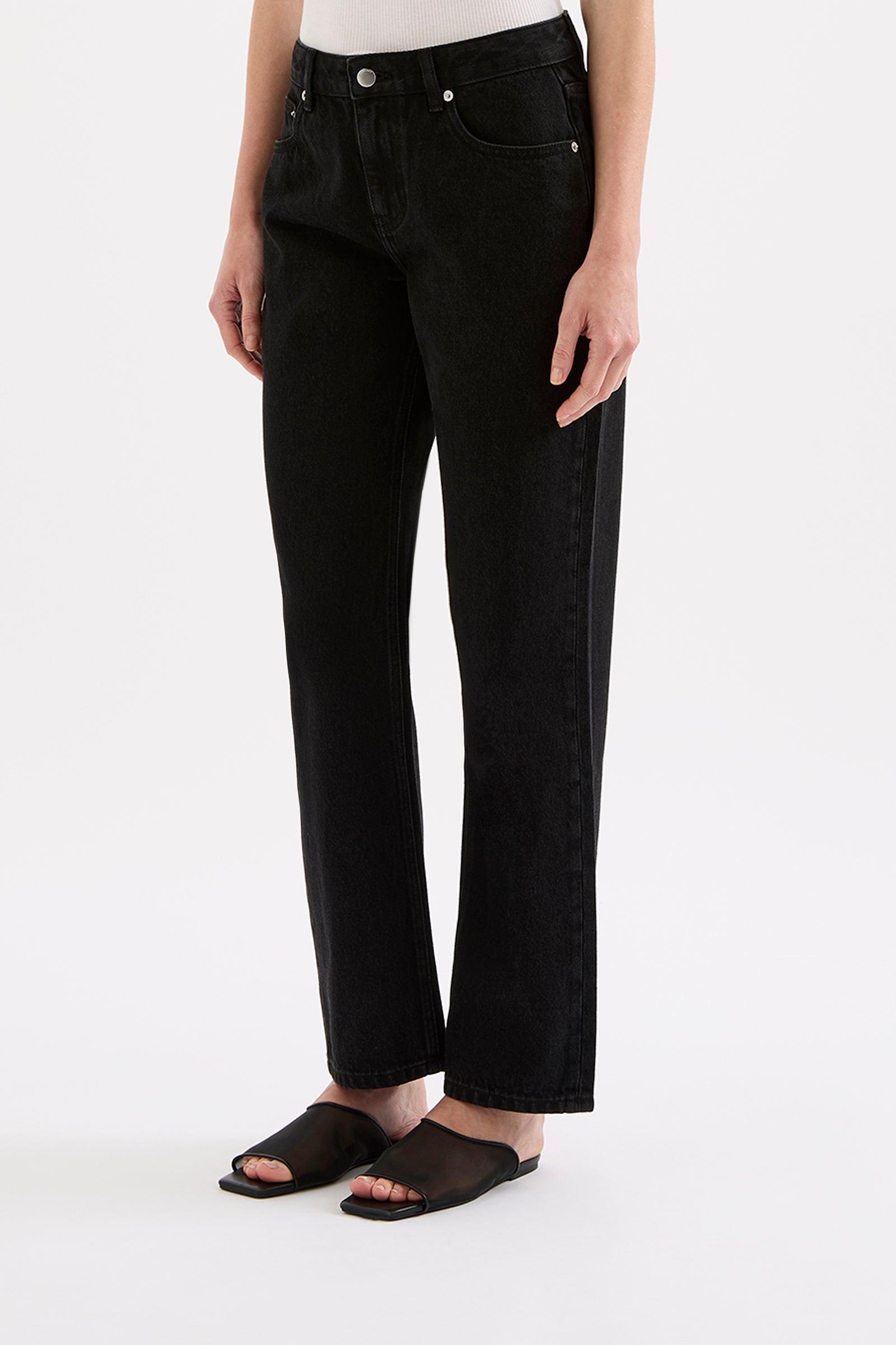 Organic Straight Leg Jean Vintage Black 