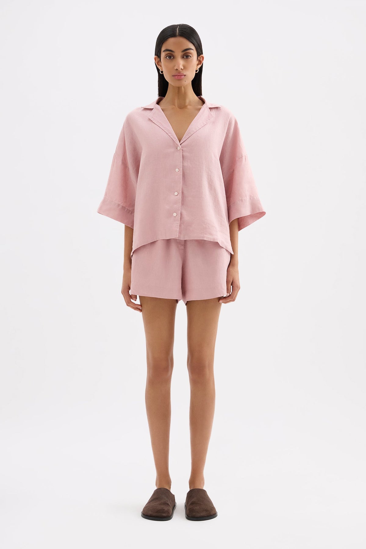 Lounge Linen Shirt Blush 