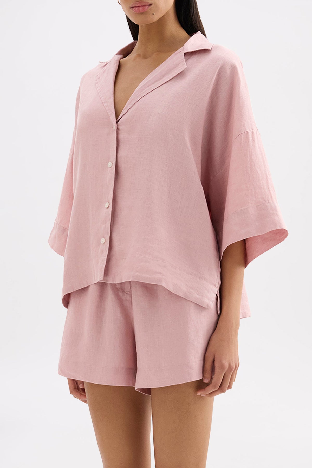 Lounge Linen Shirt Blush 