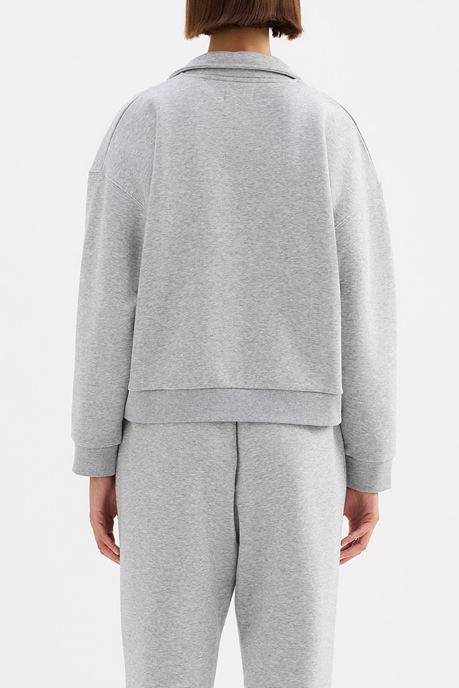 Carter Classic Zip Front Sweat Grey Marle 