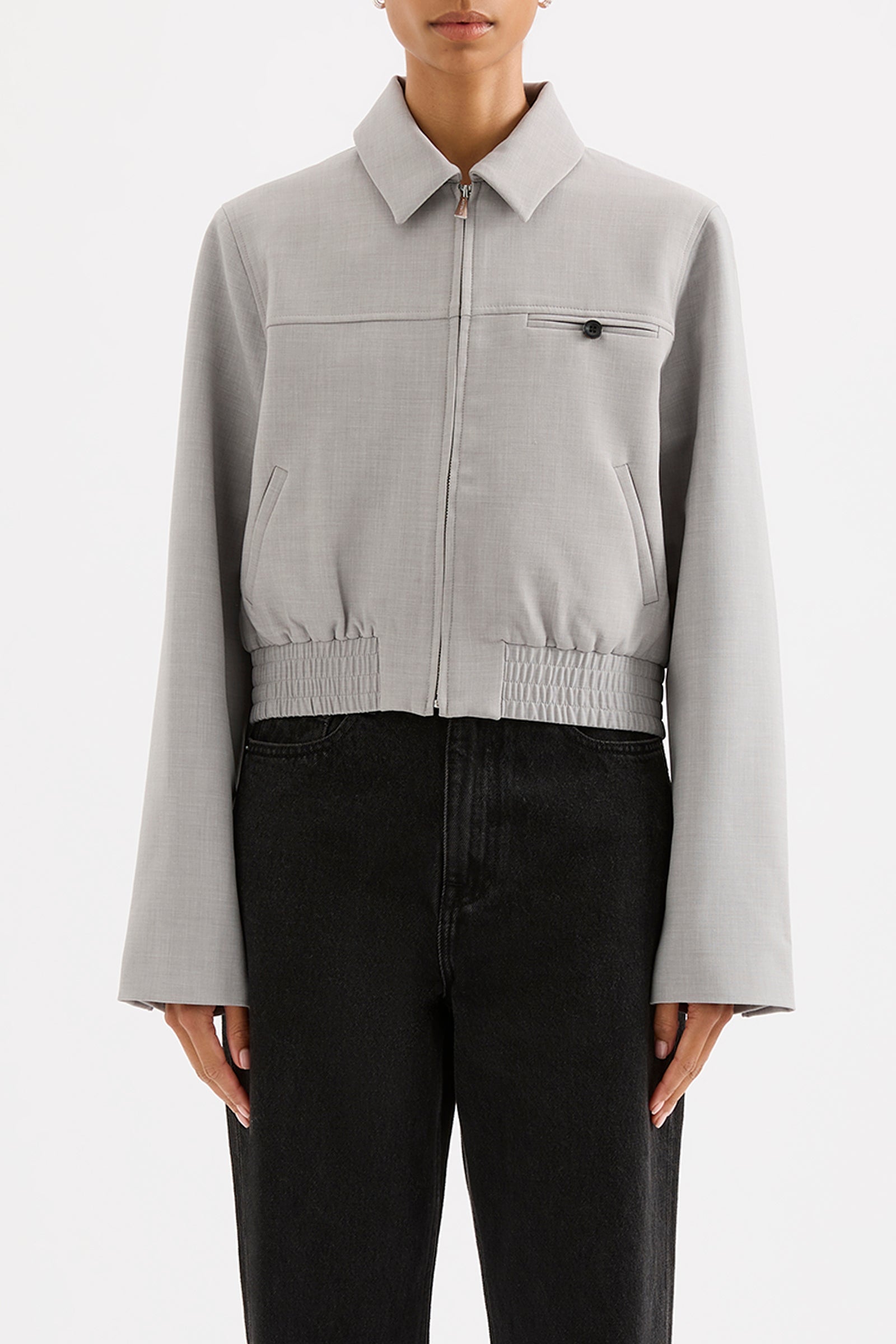 Elena Bomber Jacket Heather Grey 
