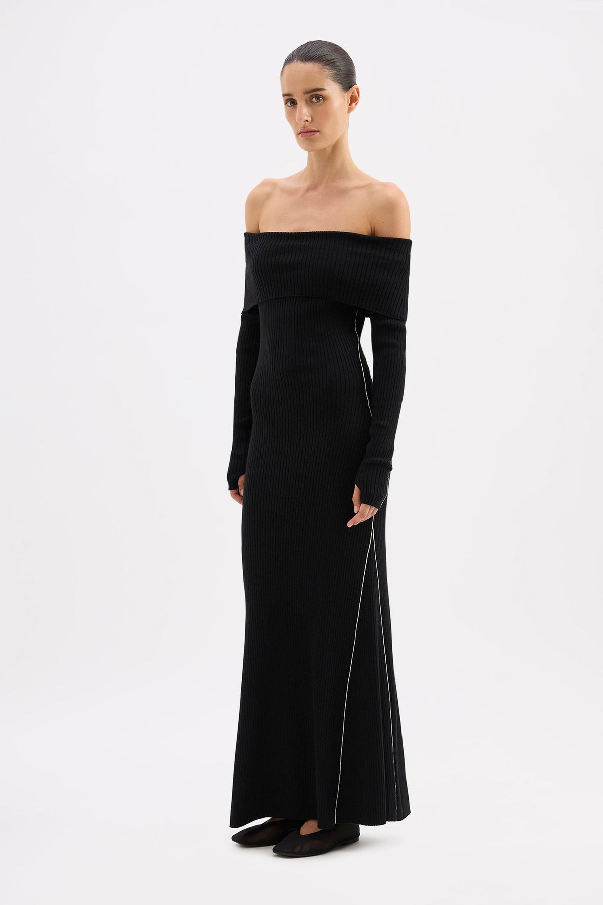 Kirby Knit Maxi Dress Black 