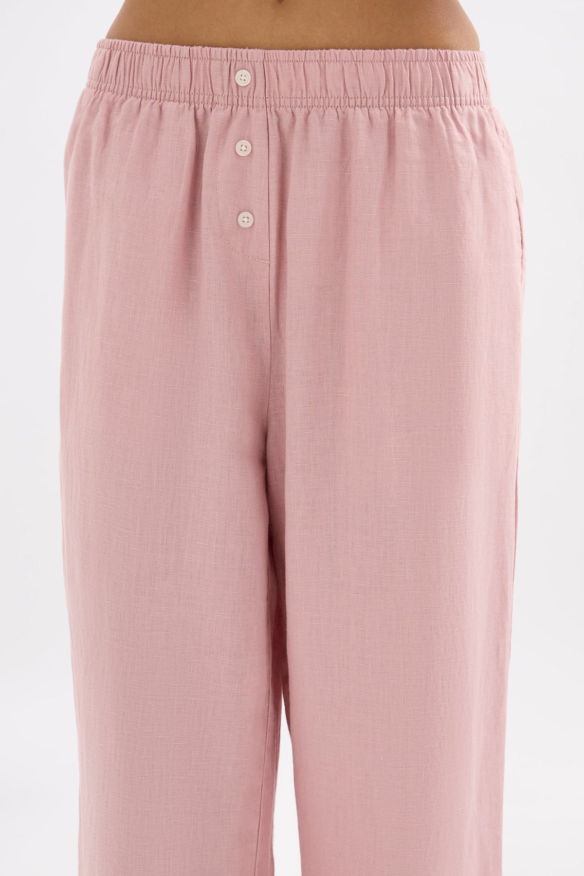Lounge Linen Crop Pant Blush 