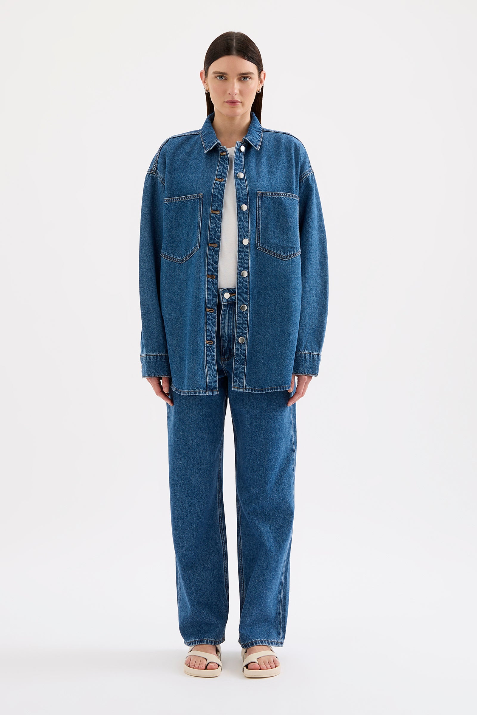 Organic Denim Overshirt Royal Blue 