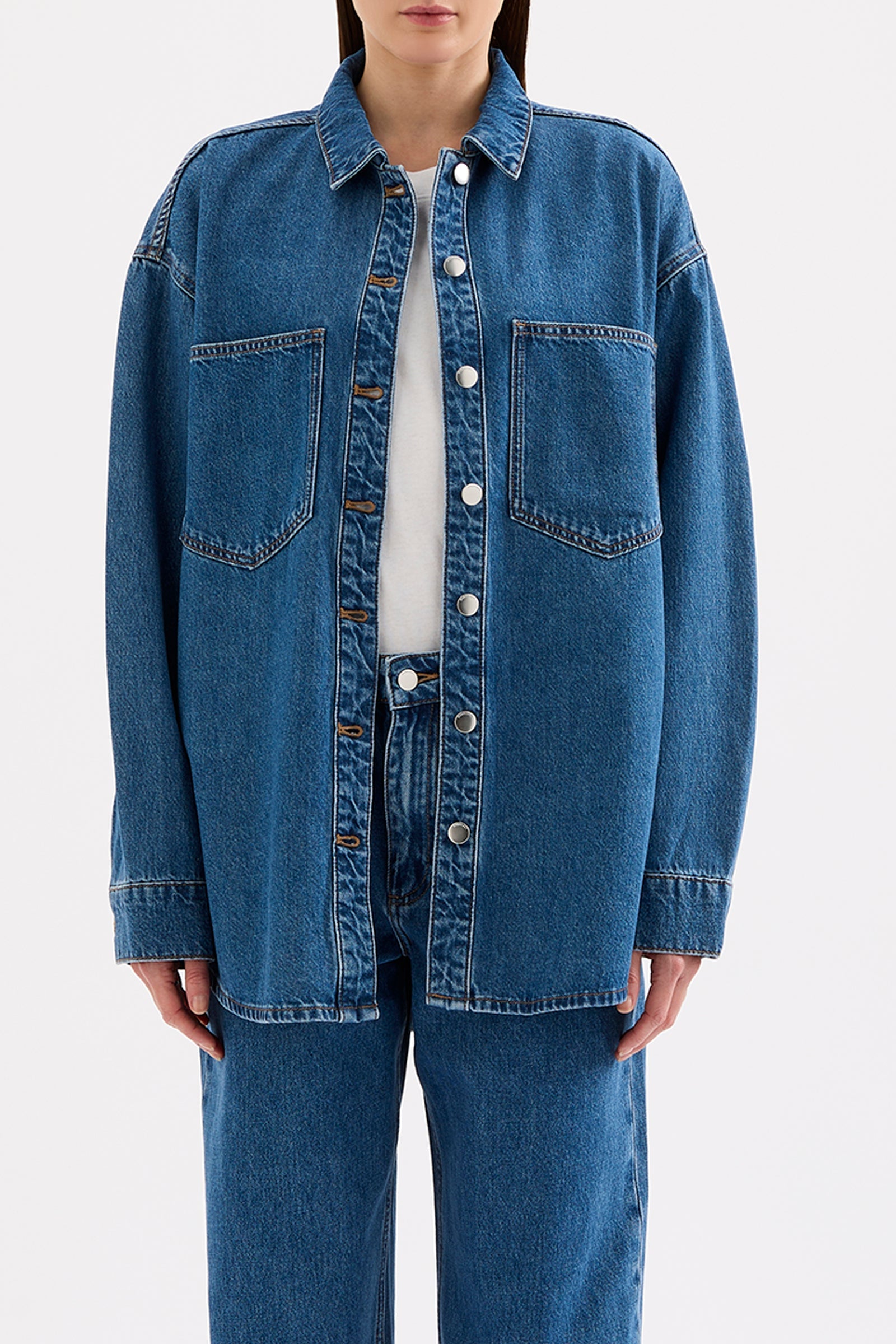 Organic Denim Overshirt Royal Blue 