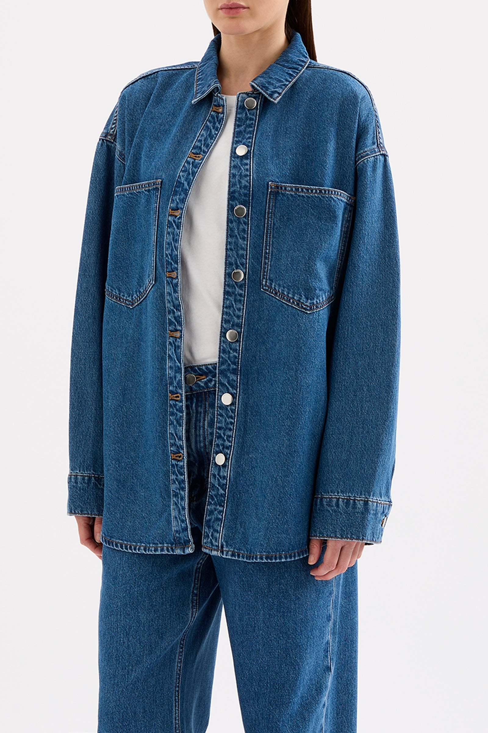 Organic Denim Overshirt Royal Blue 